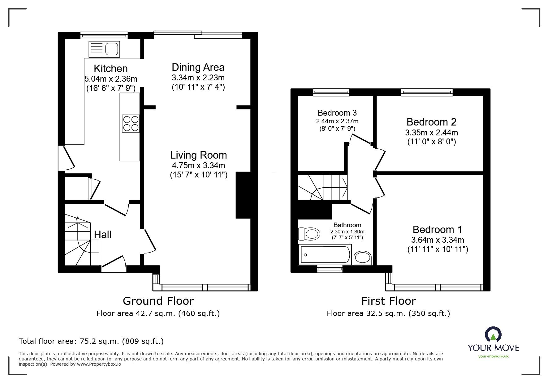 Floorplan of 3 bedroom Semi Detached House for sale, Lancaster Road, Salford, Greater Manchester, M6