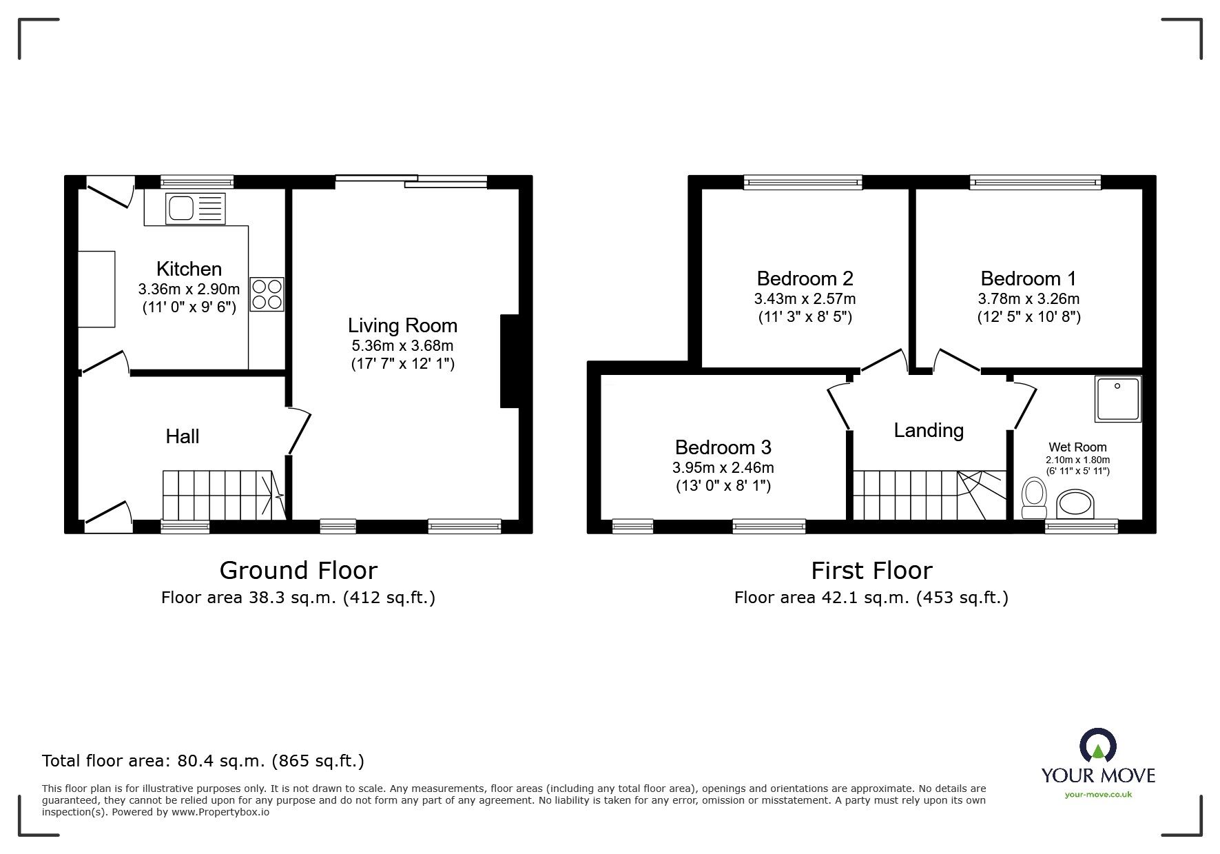 Floorplan of 3 bedroom Mid Terrace House for sale, Third Avenue, Swinton, Greater Manchester, M27