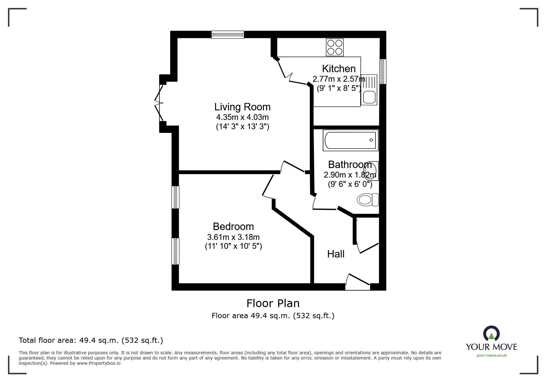 Floorplan of 1 bedroom  Flat for sale, Mere Drive, Clifton, Manchester, M27