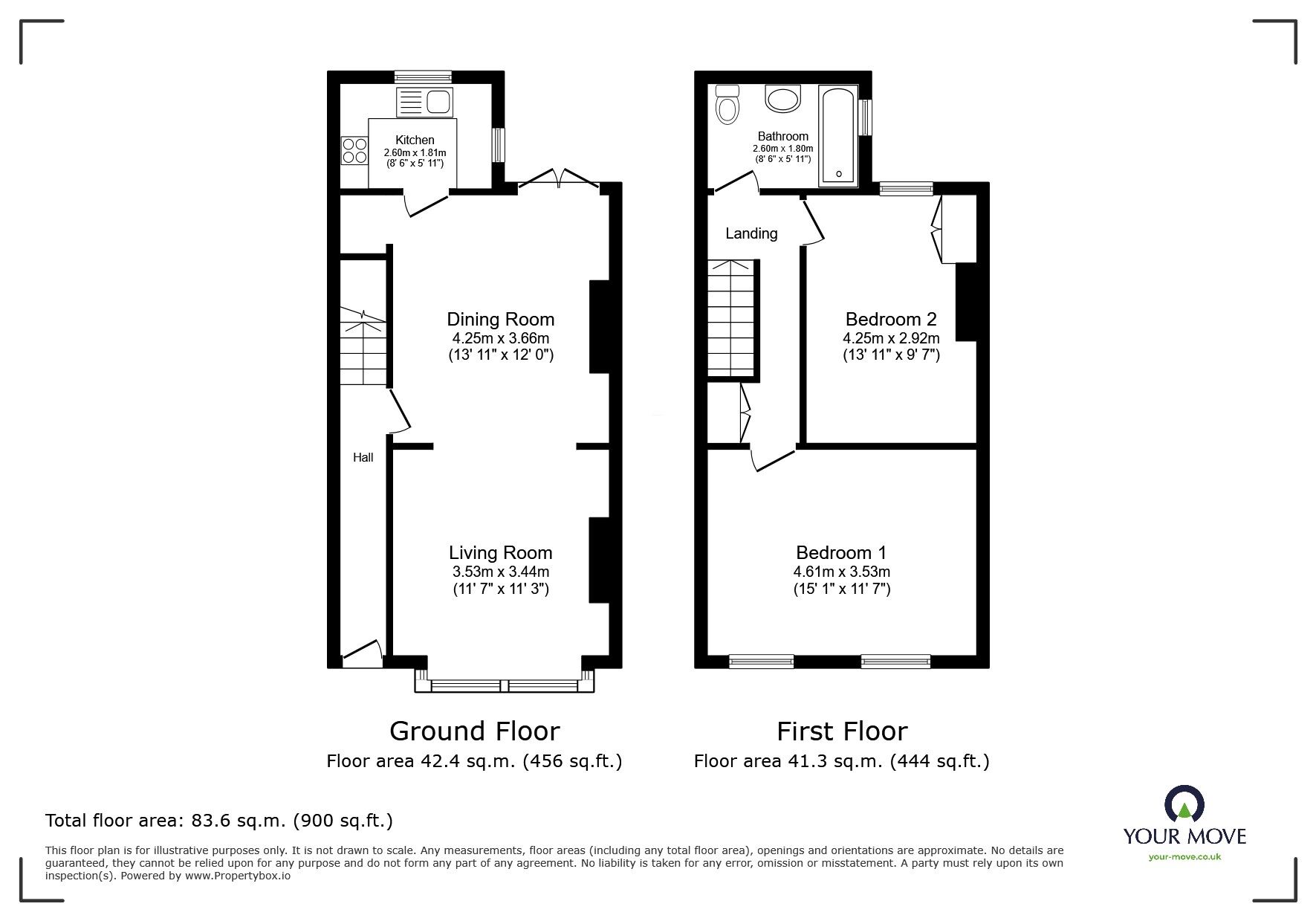 Floorplan of 2 bedroom Mid Terrace House for sale, Cheetham Road, Swinton, Greater Manchester, M27