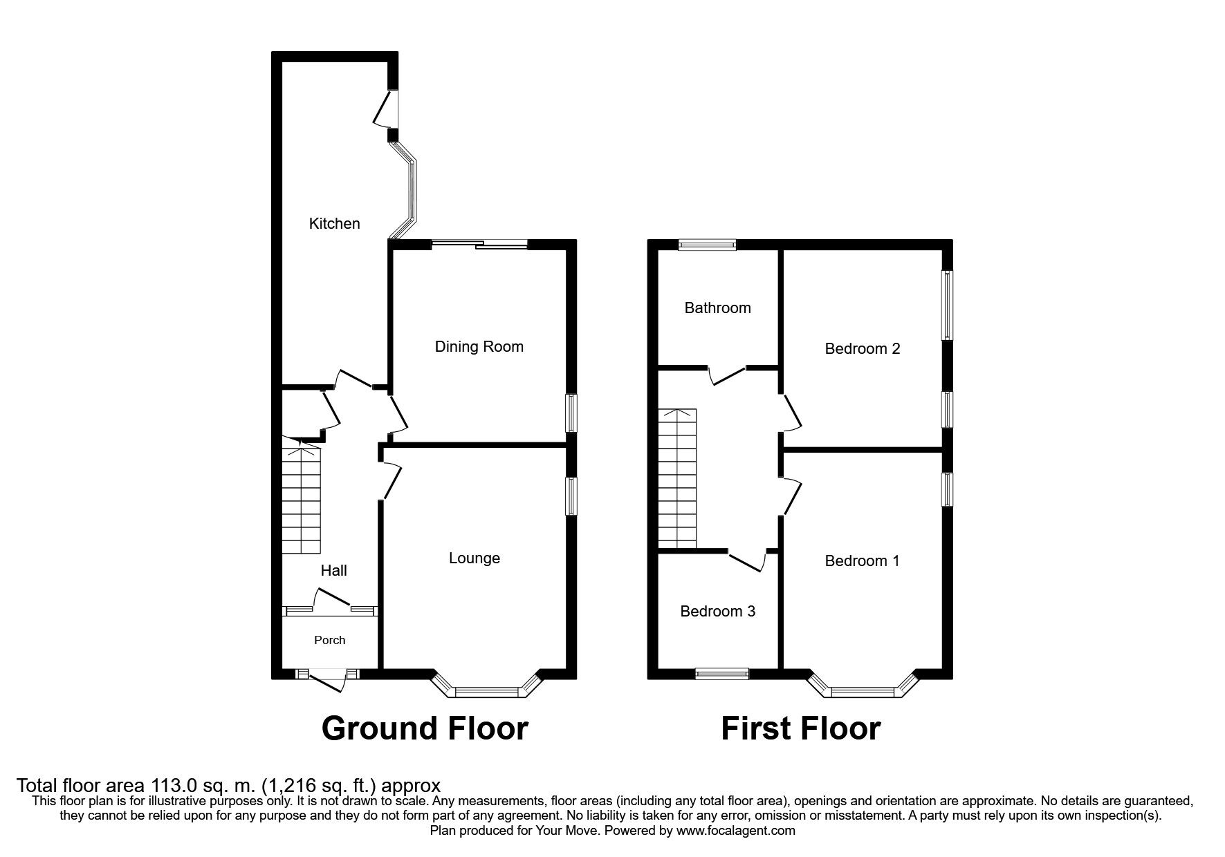 Floorplan of 3 bedroom Semi Detached House for sale, Rivington Avenue, Pendlebury, Manchester, M27