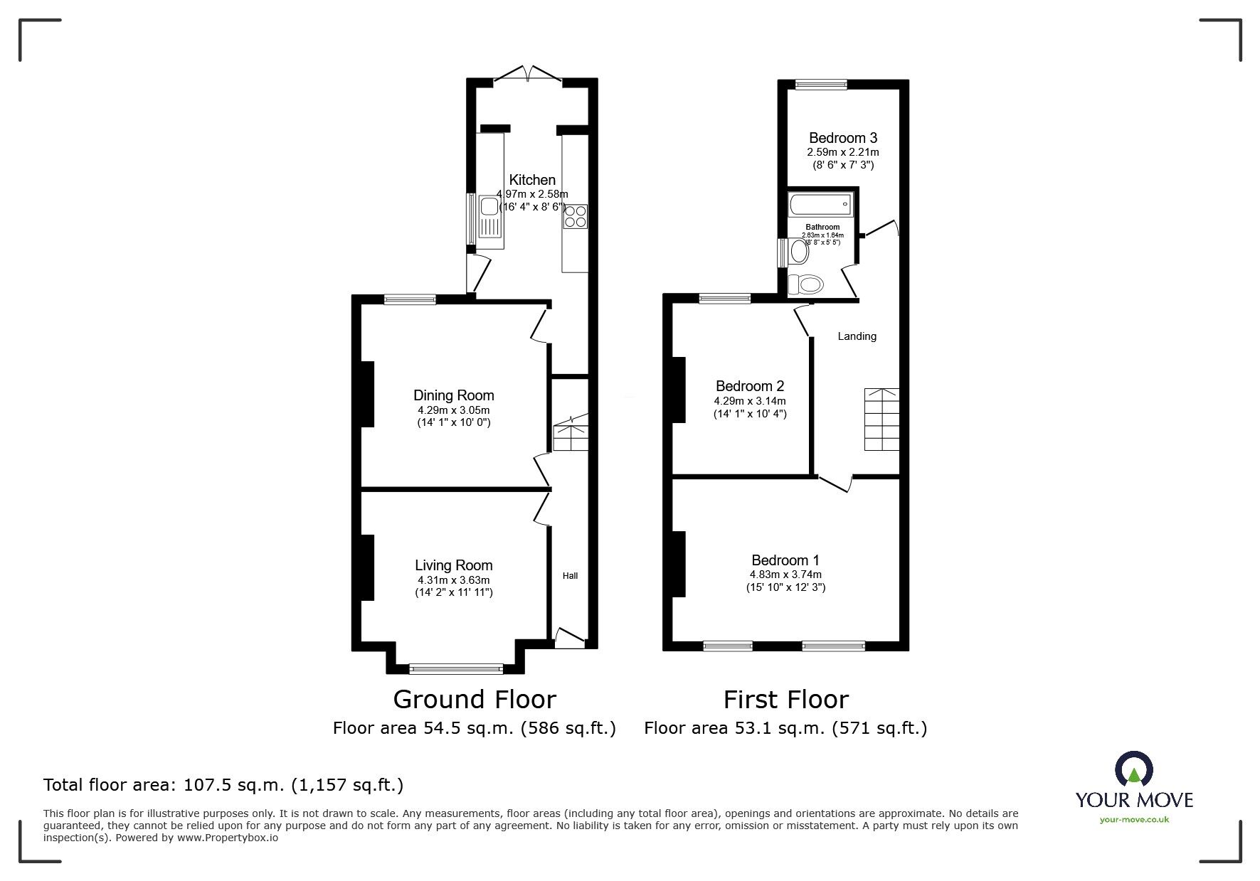 Floorplan of 3 bedroom Mid Terrace House for sale, Hazelhurst Road, Worsley, Greater Manchester, M28