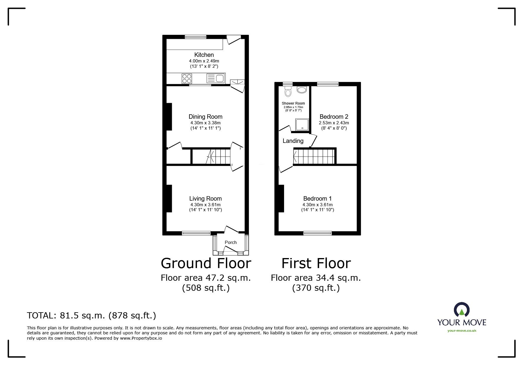 Floorplan of 2 bedroom Mid Terrace House for sale, Helen Street, Eccles, Greater Manchester, M30