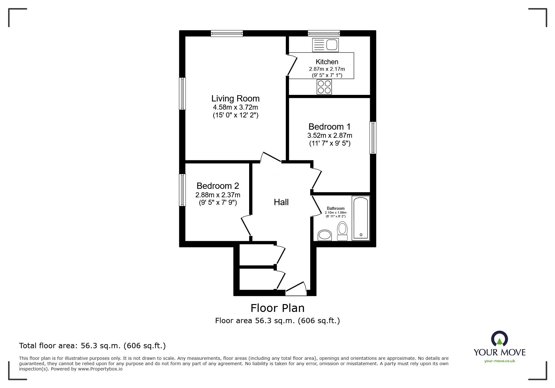 Floorplan of 2 bedroom  Flat for sale, Kirkstile Place, Clifton, Manchester, M27