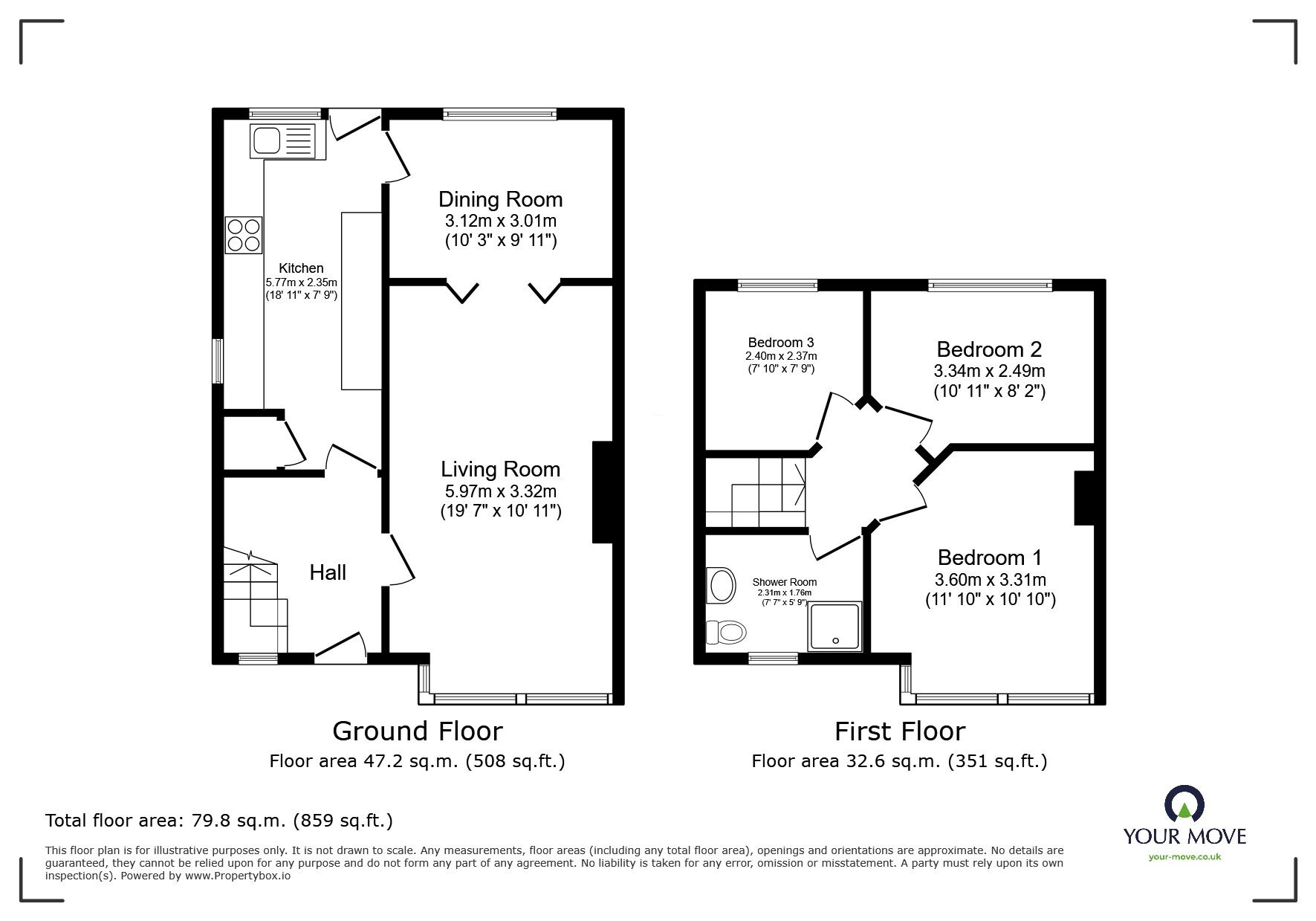 Floorplan of 3 bedroom Semi Detached House for sale, Dorchester Road, Swinton, Greater Manchester, M27