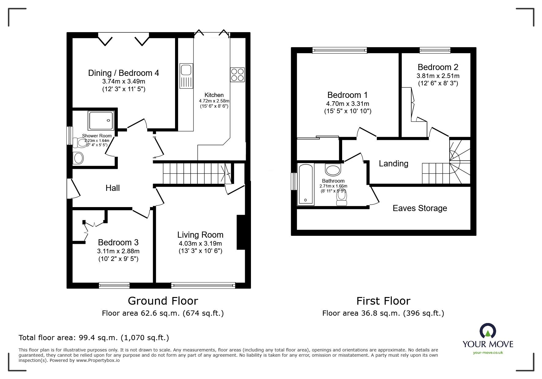 Floorplan of 4 bedroom Semi Detached Bungalow for sale, Moss Bank Road, Wardley, Manchester, M27