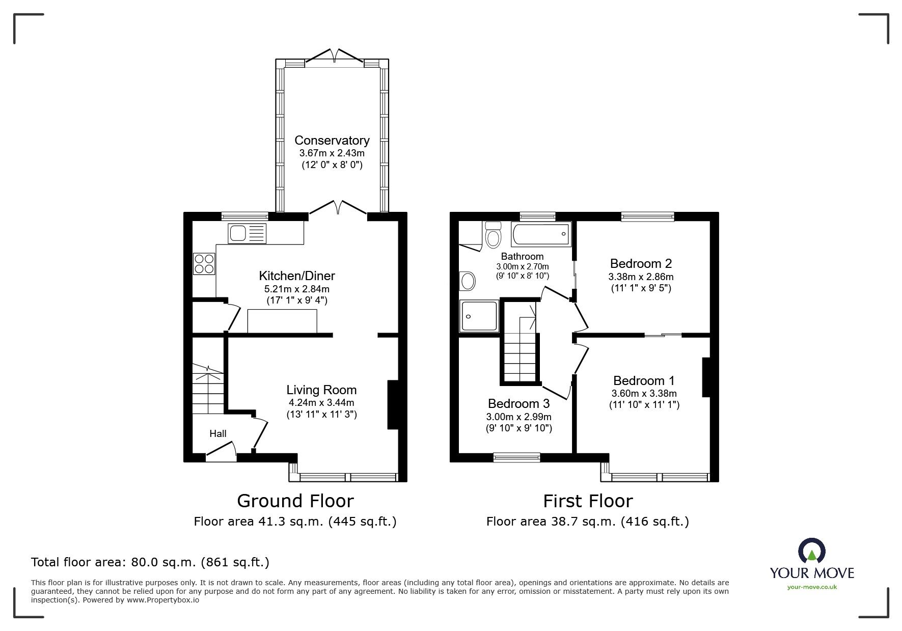 Floorplan of 3 bedroom Mid Terrace House for sale, Fairless Road, Eccles, Greater Manchester, M30