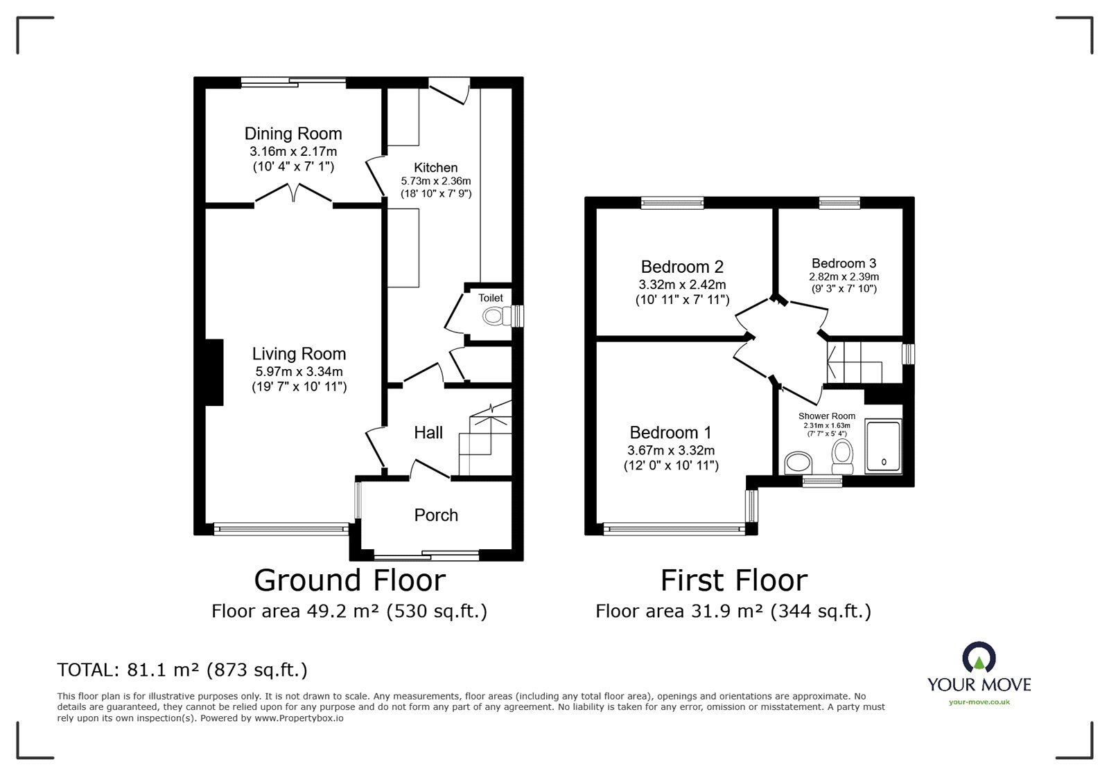 Floorplan of 3 bedroom Semi Detached House to rent, Hereford Drive, Swinton, Greater Manchester, M27