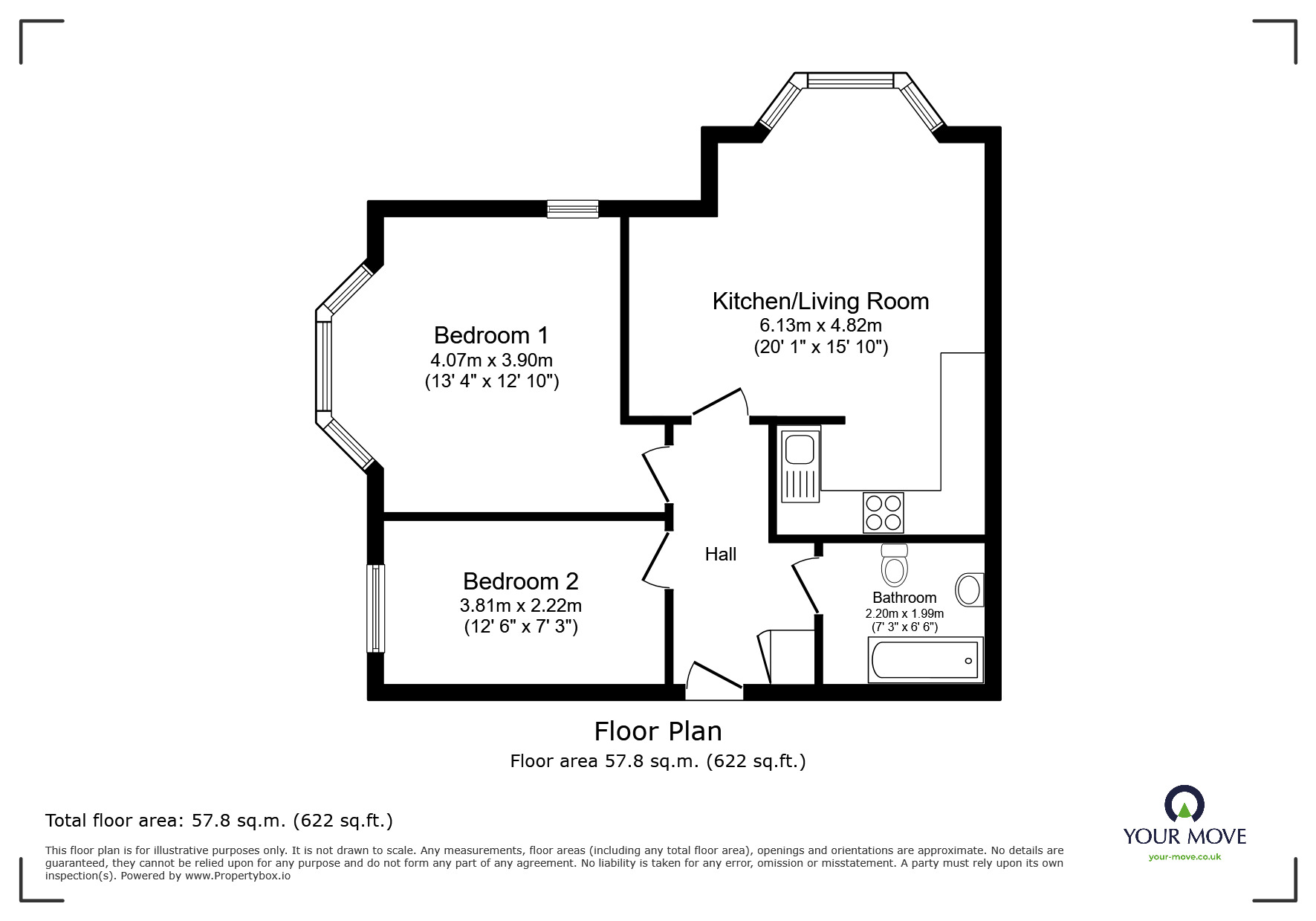 Floorplan of 2 bedroom  Flat for sale, Monton Road, Eccles, Greater Manchester, M30