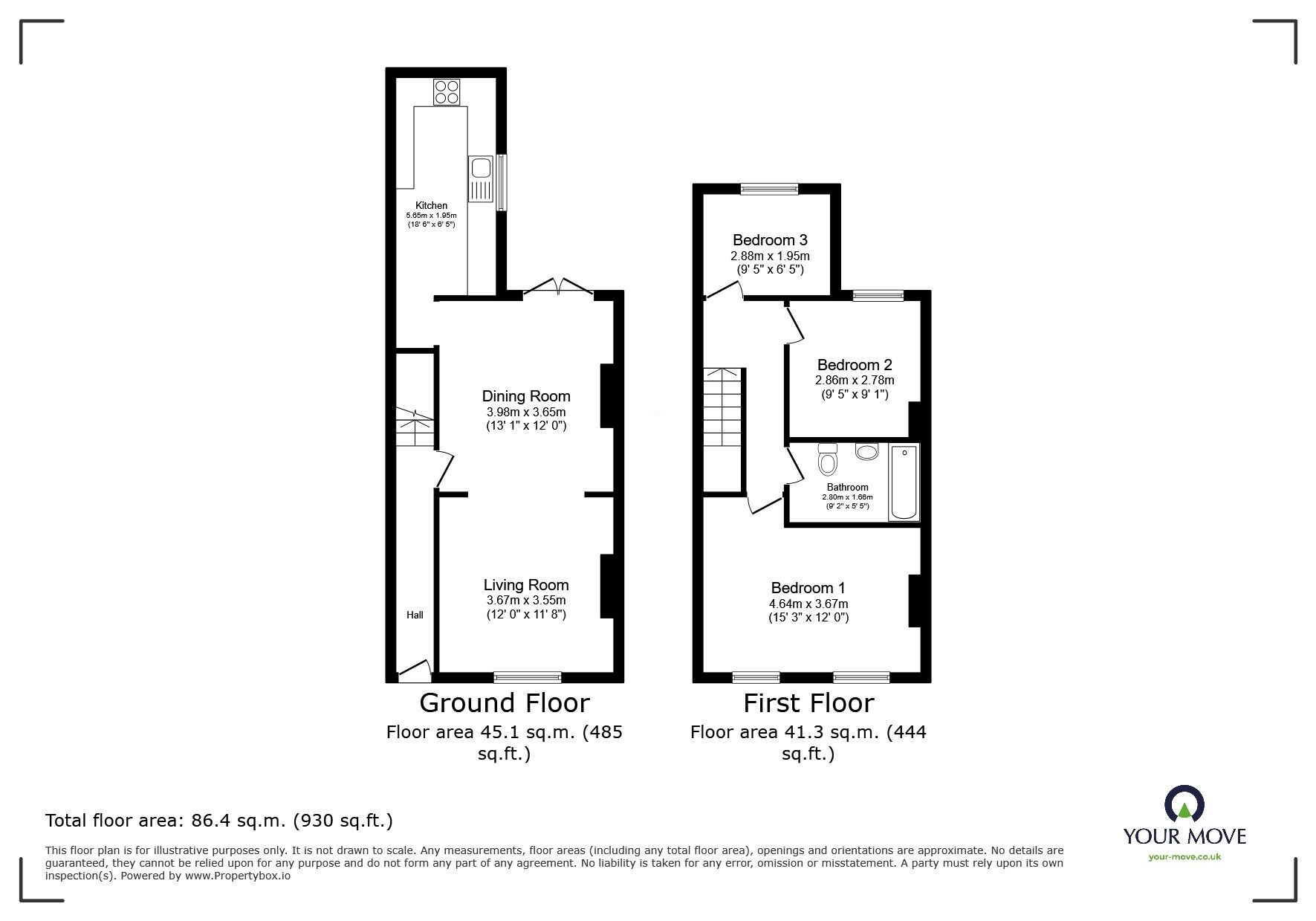 Floorplan of 3 bedroom Mid Terrace House for sale, Church Street, Pendlebury, Manchester, M27