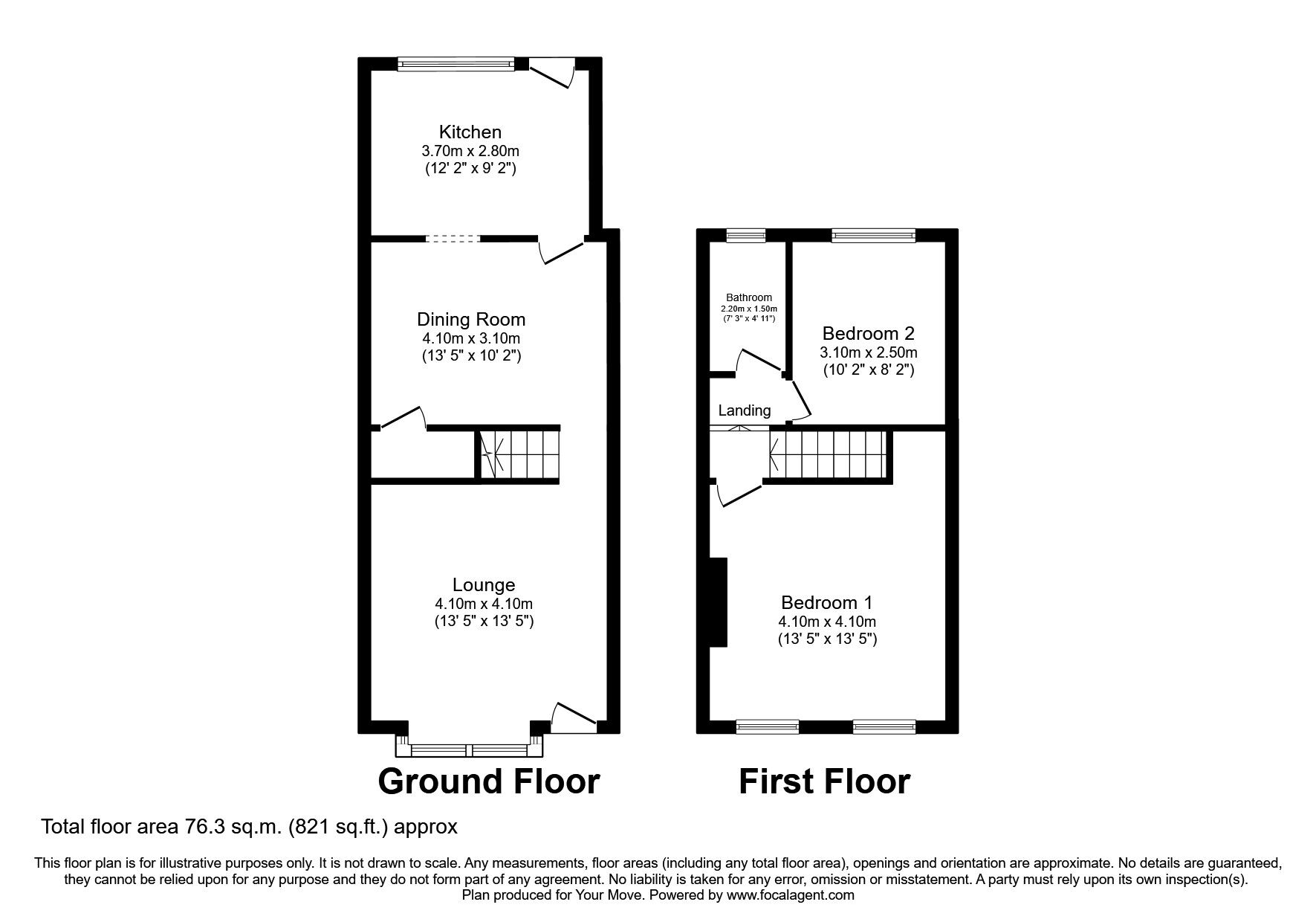 Floorplan of 2 bedroom Mid Terrace House for sale, Moorside Road, Swinton, Greater Manchester, M27