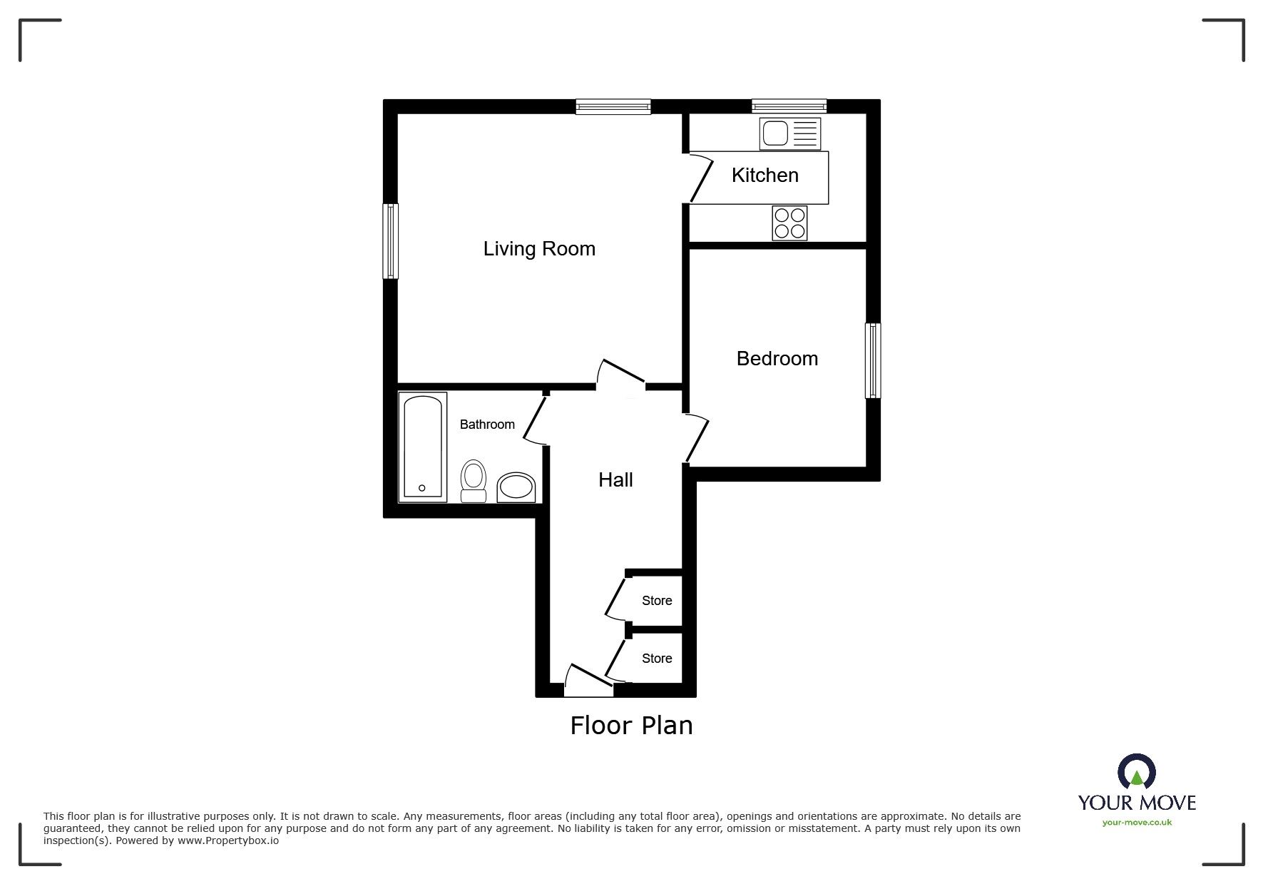 Floorplan of 1 bedroom  Flat for sale, Hillcrest, Park Road, Greater Manchester, M6