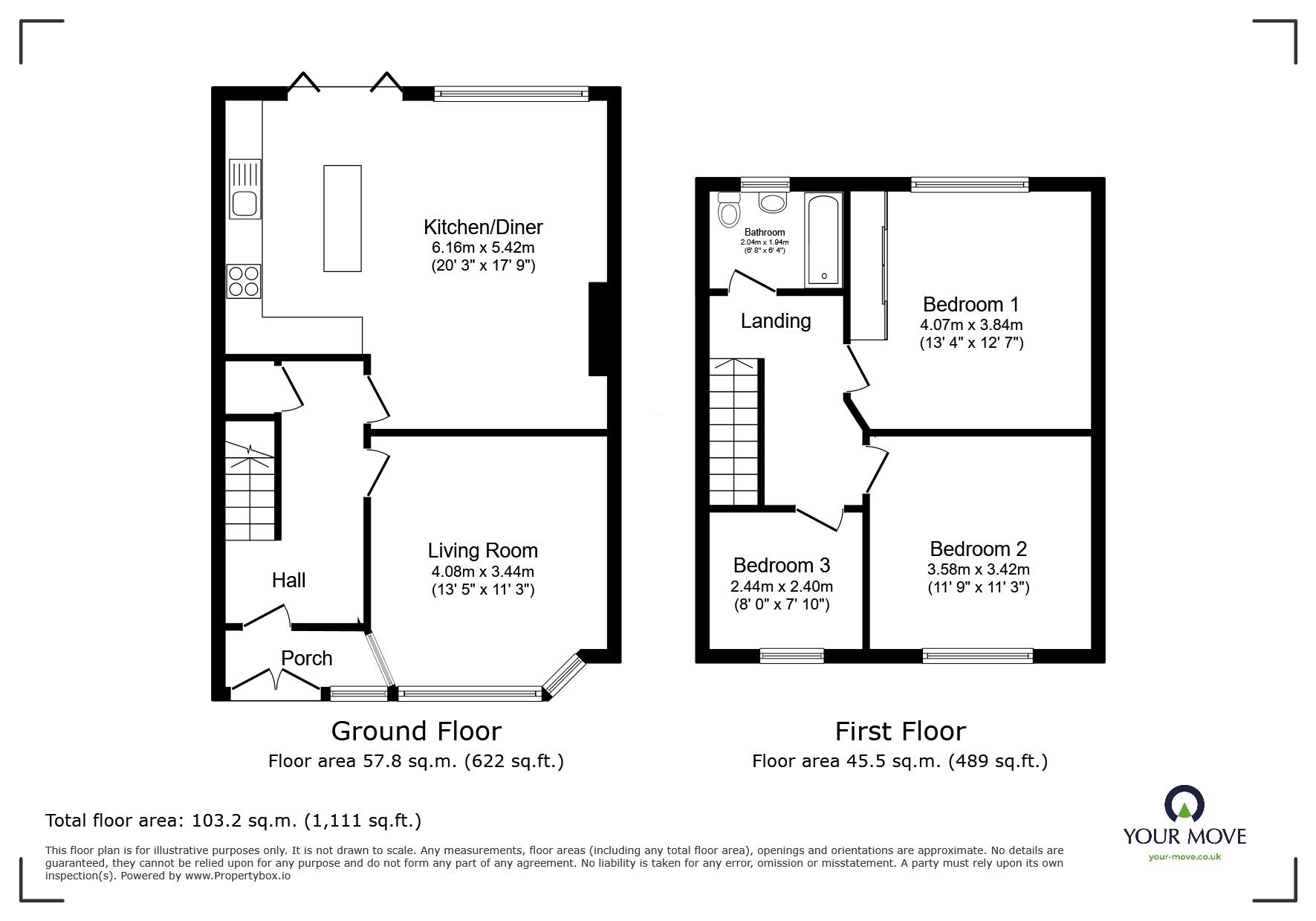 Floorplan of 3 bedroom End Terrace House for sale, Henniker Street, Swinton, Greater Manchester, M27