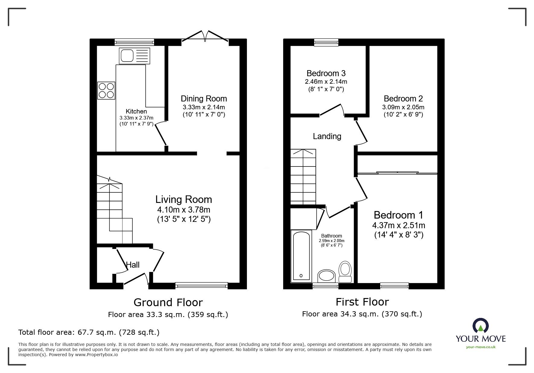 Floorplan of 3 bedroom Mid Terrace House for sale, Lions Drive, Swinton, Manchester, M27