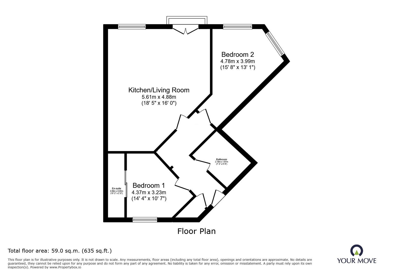 Floorplan of 2 bedroom Flat for sale, Giants Seat Grove, Swinton, Greater Manchester, M27