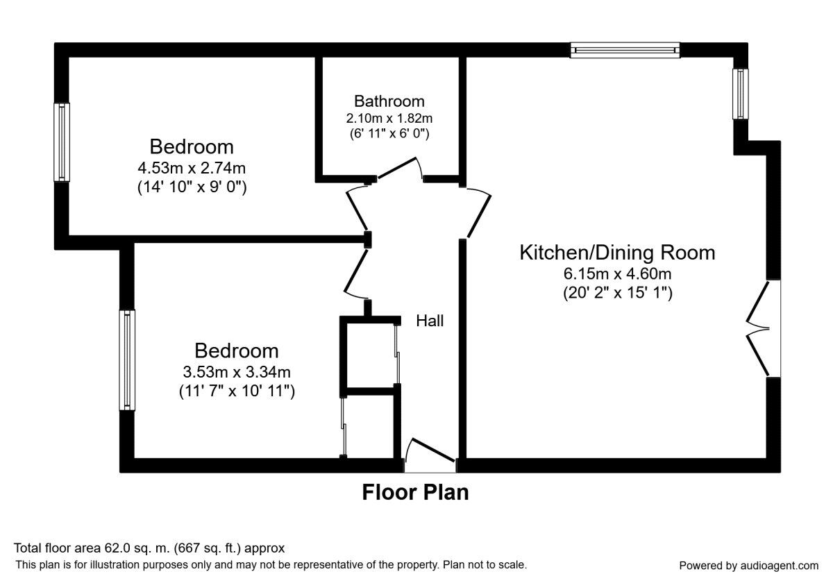 Floorplan of 2 bedroom  Flat to rent, Stableford Avenue, Eccles, Greater Manchester, M30