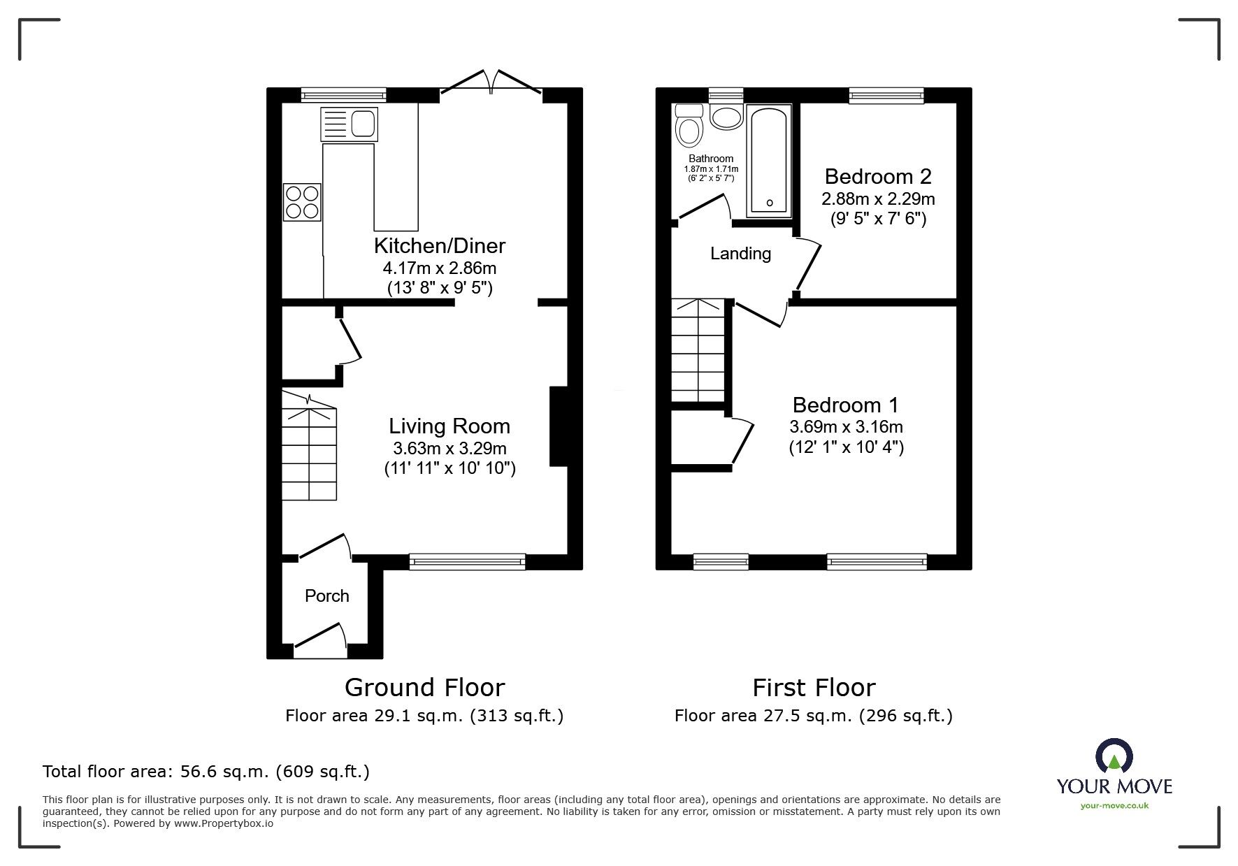 Floorplan of 2 bedroom Semi Detached House for sale, Wayfarers Way, Swinton, Greater Manchester, M27