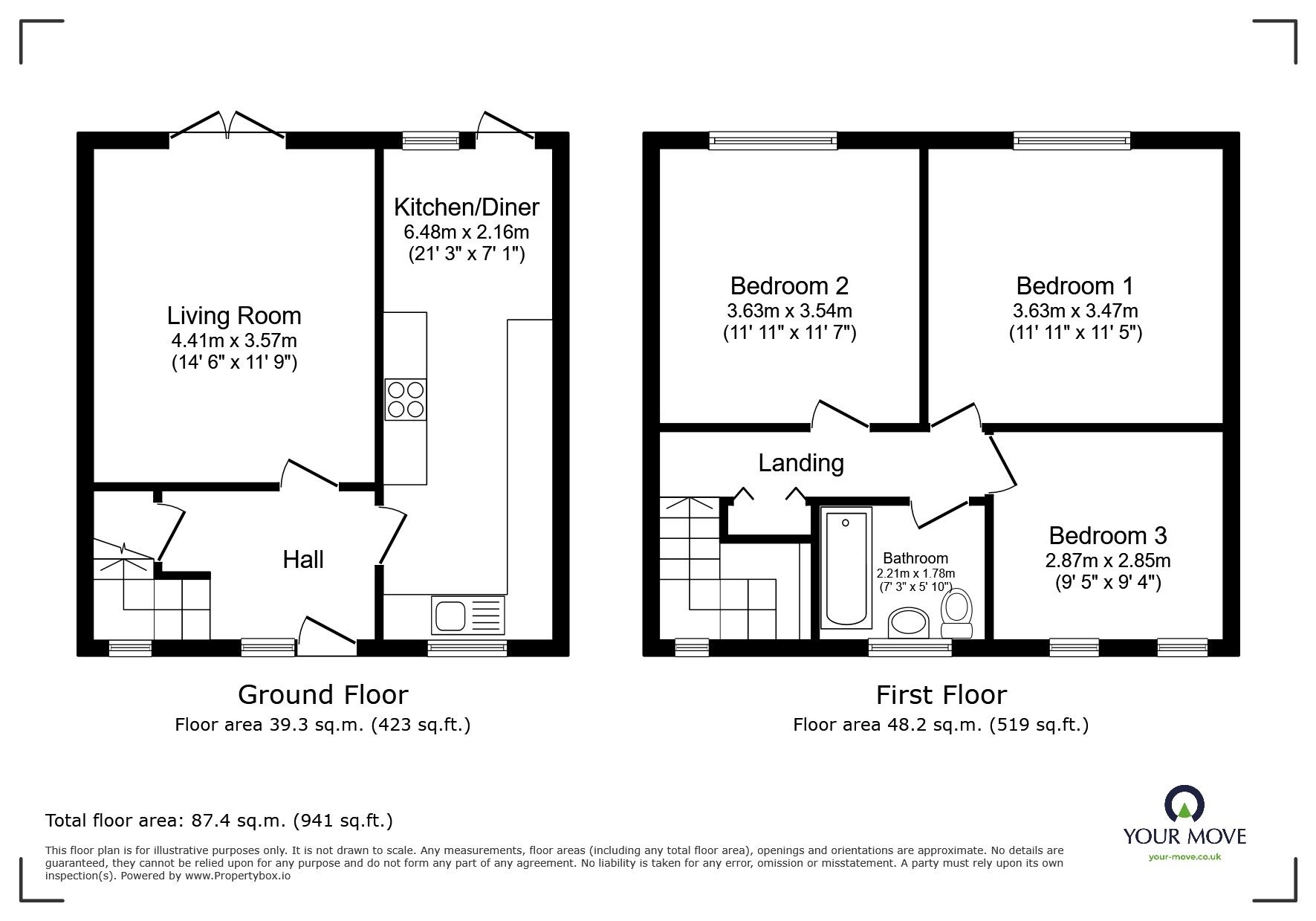 Floorplan of 3 bedroom Mid Terrace House for sale, Malvern Grove, Salford, Greater Manchester, M6