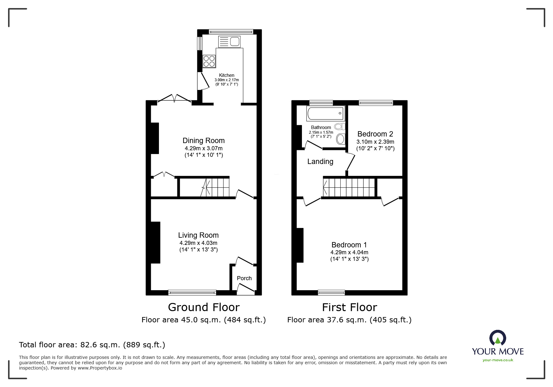 Floorplan of 2 bedroom Mid Terrace House for sale, Moorside Road, Swinton, Greater Manchester, M27