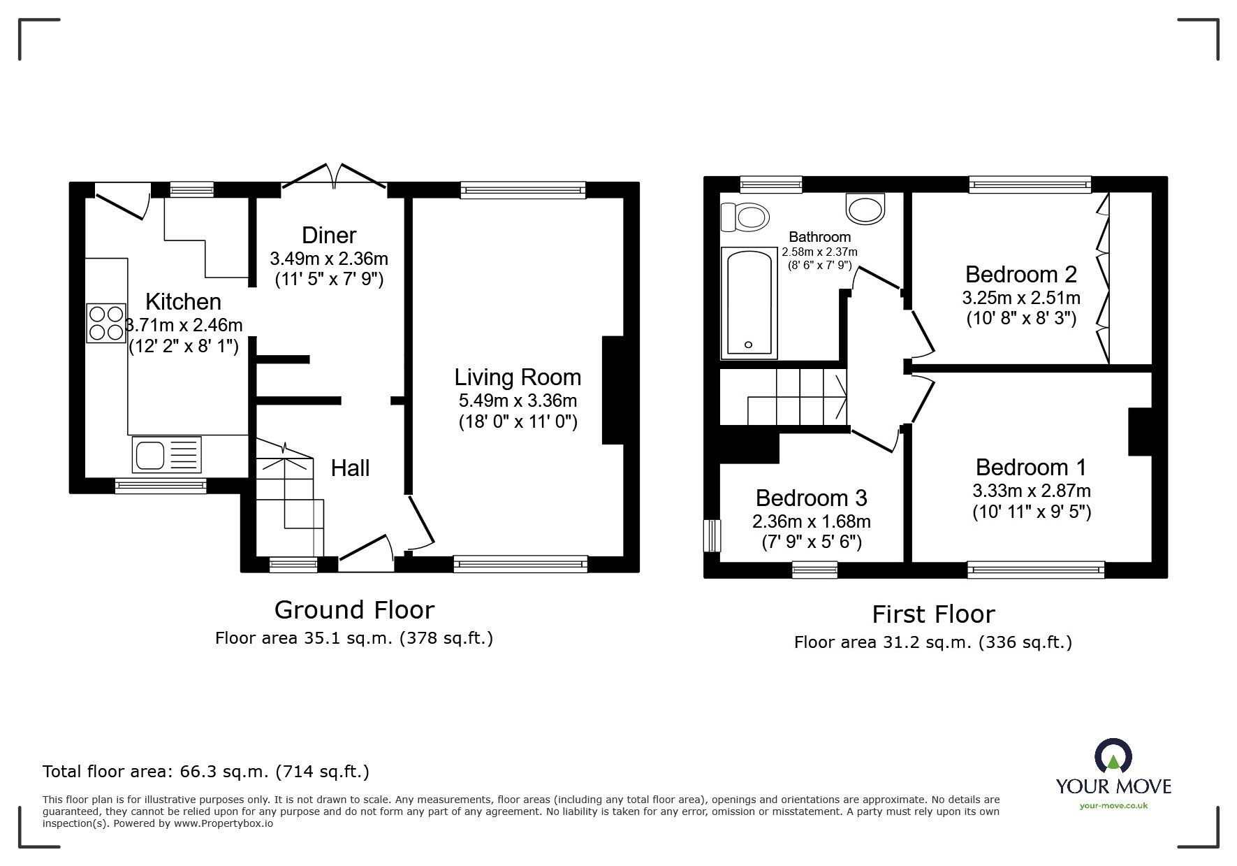 Floorplan of 3 bedroom Semi Detached House for sale, Heywood Street, Swinton, Greater Manchester, M27