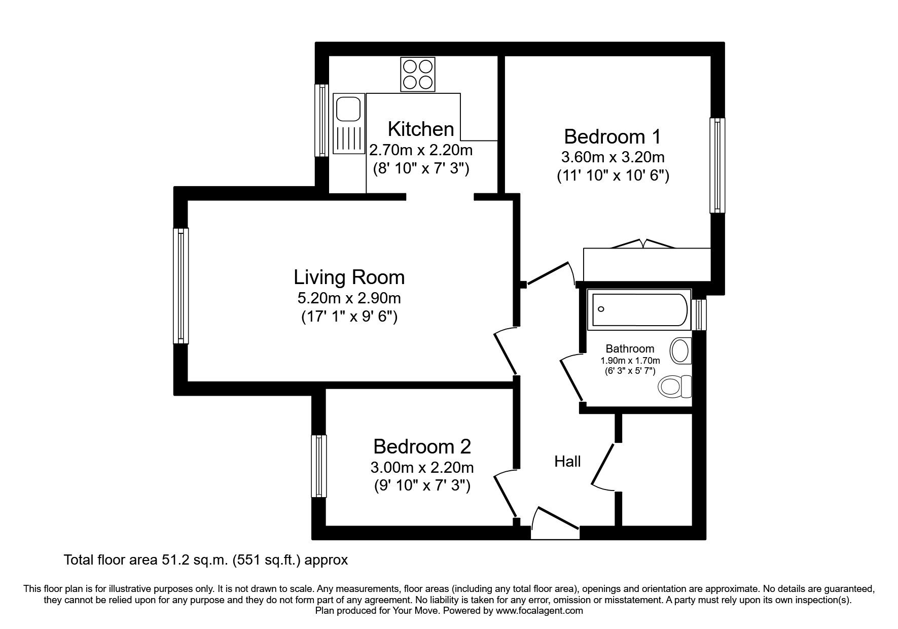 Floorplan of 2 bedroom  Flat to rent, Corbel Way, Eccles, Manchester, M30