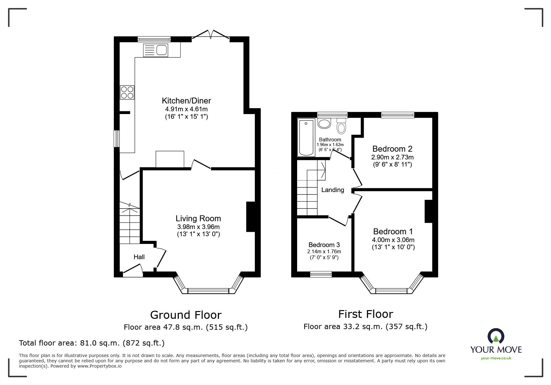 Floorplan of 3 bedroom Semi Detached House for sale, Broomhall Road, Pendlebury, Manchester, M27