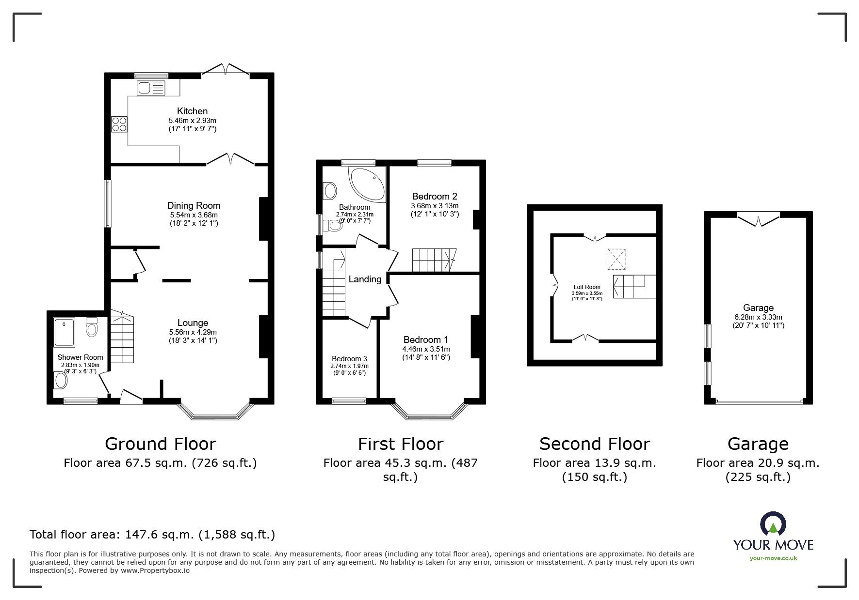 Floorplan of 3 bedroom Semi Detached House for sale, Hillside Drive, Pendlebury, Manchester, M27