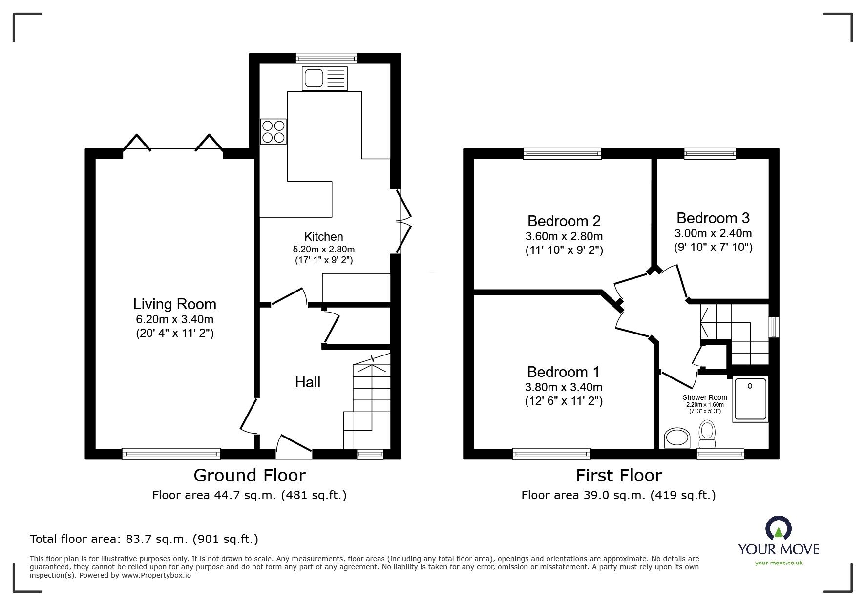 Floorplan of 3 bedroom Semi Detached House for sale, Ashley Crescent, Swinton, Greater Manchester, M27