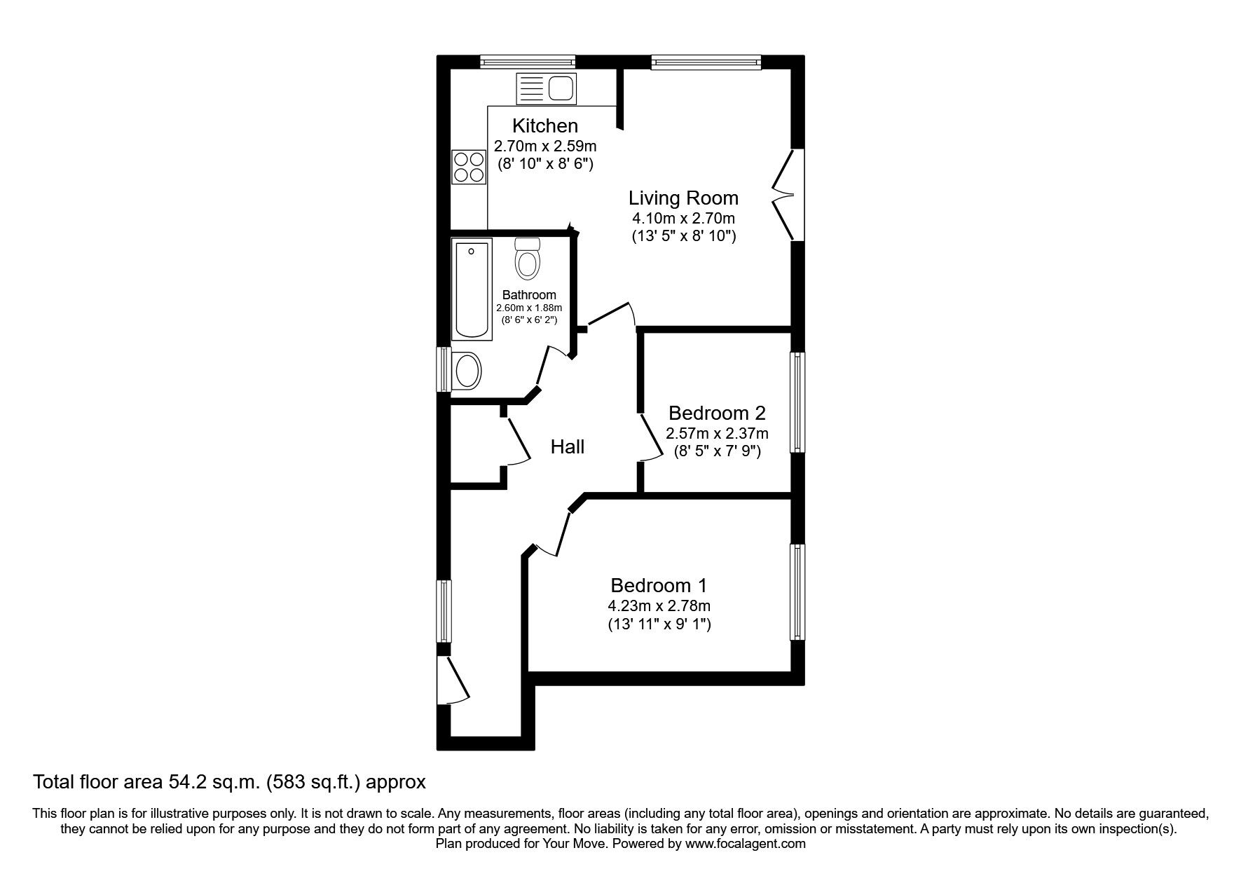 Floorplan of 2 bedroom  Flat to rent, Stancliffe Drive, Pendlebury, Manchester, M27