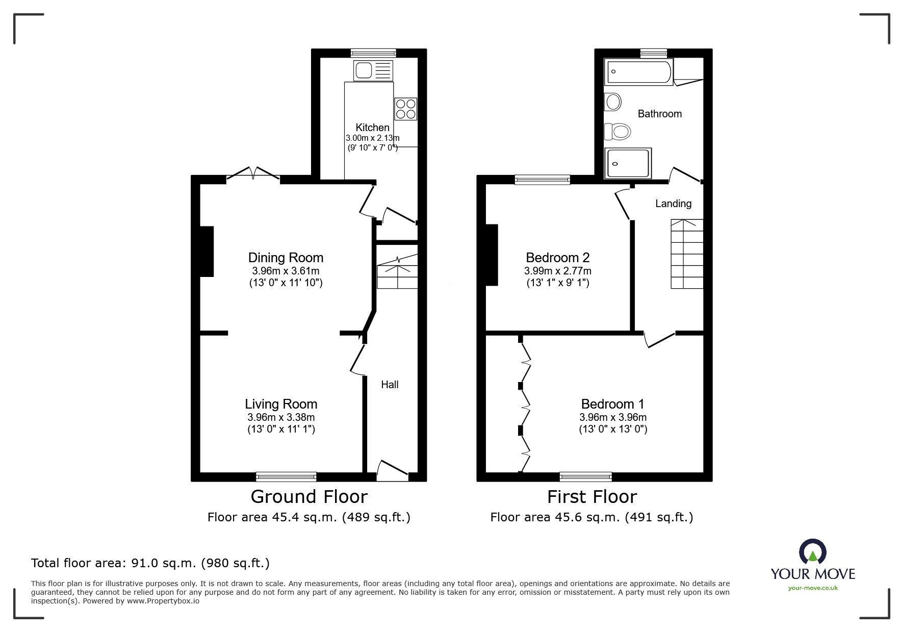 Floorplan of 2 bedroom Mid Terrace House for sale, Deans Road, Swinton, Greater Manchester, M27