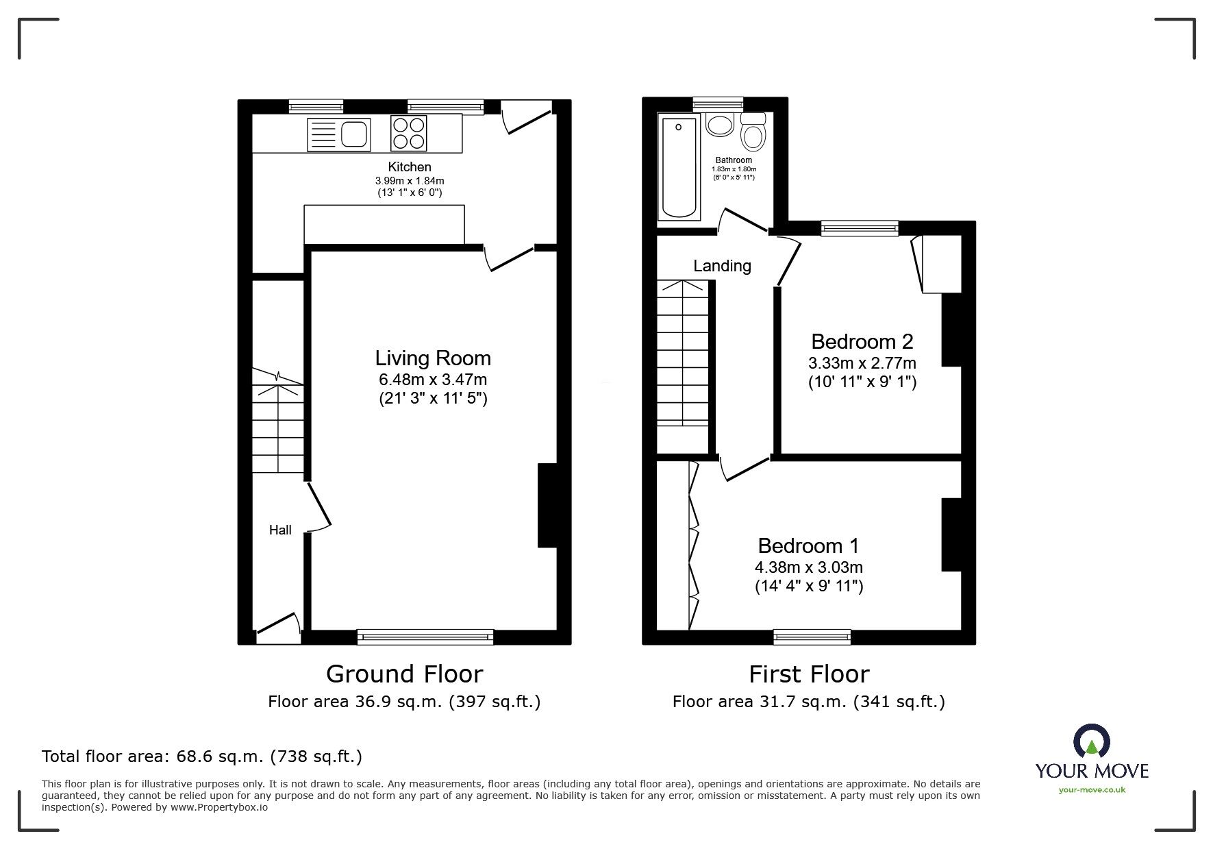 Floorplan of 2 bedroom Mid Terrace House for sale, Mulgrave Street, Swinton, Greater Manchester, M27