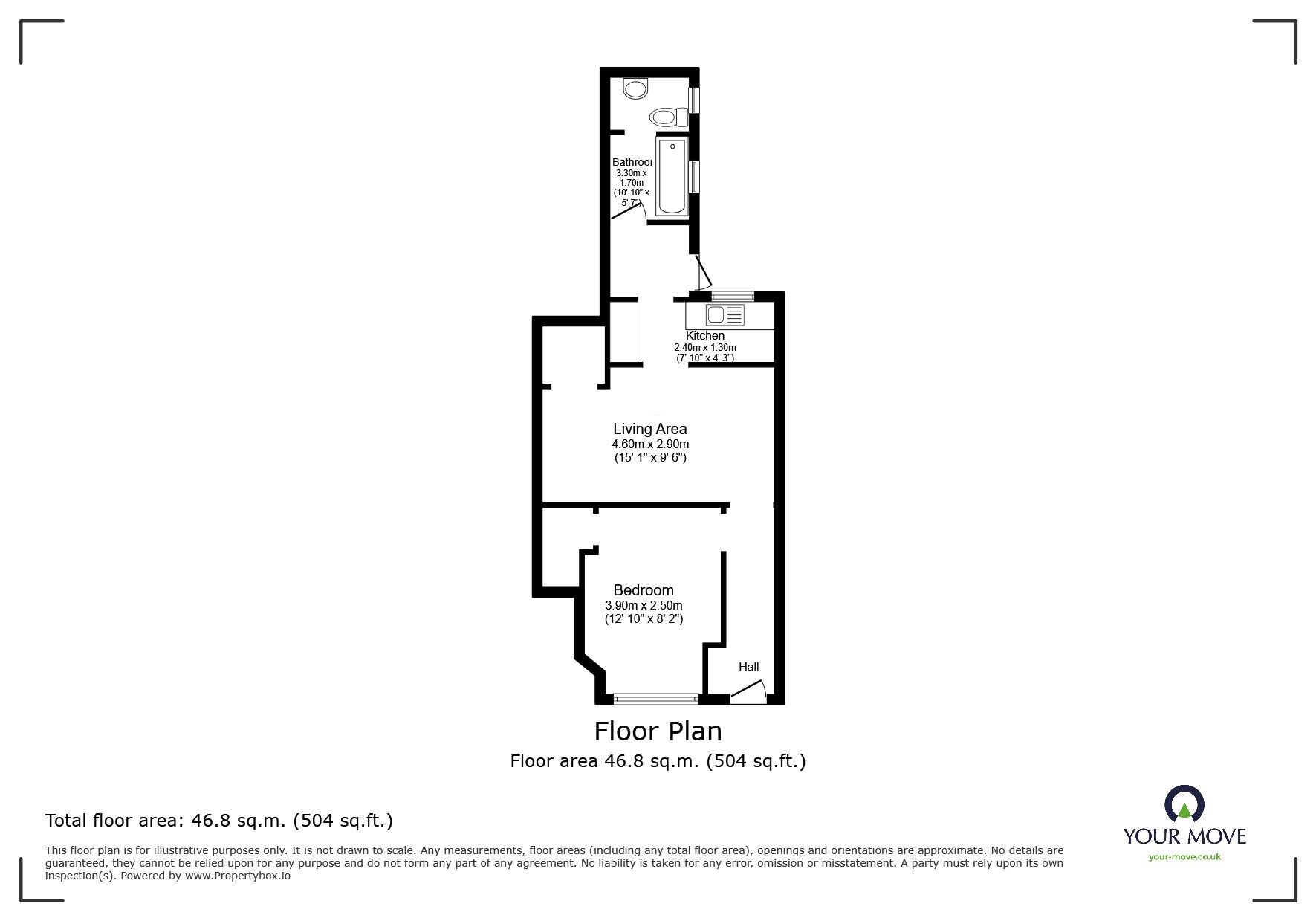 Floorplan of 1 bedroom Flat for sale, Blantyre Street, Swinton, Greater Manchester, M27
