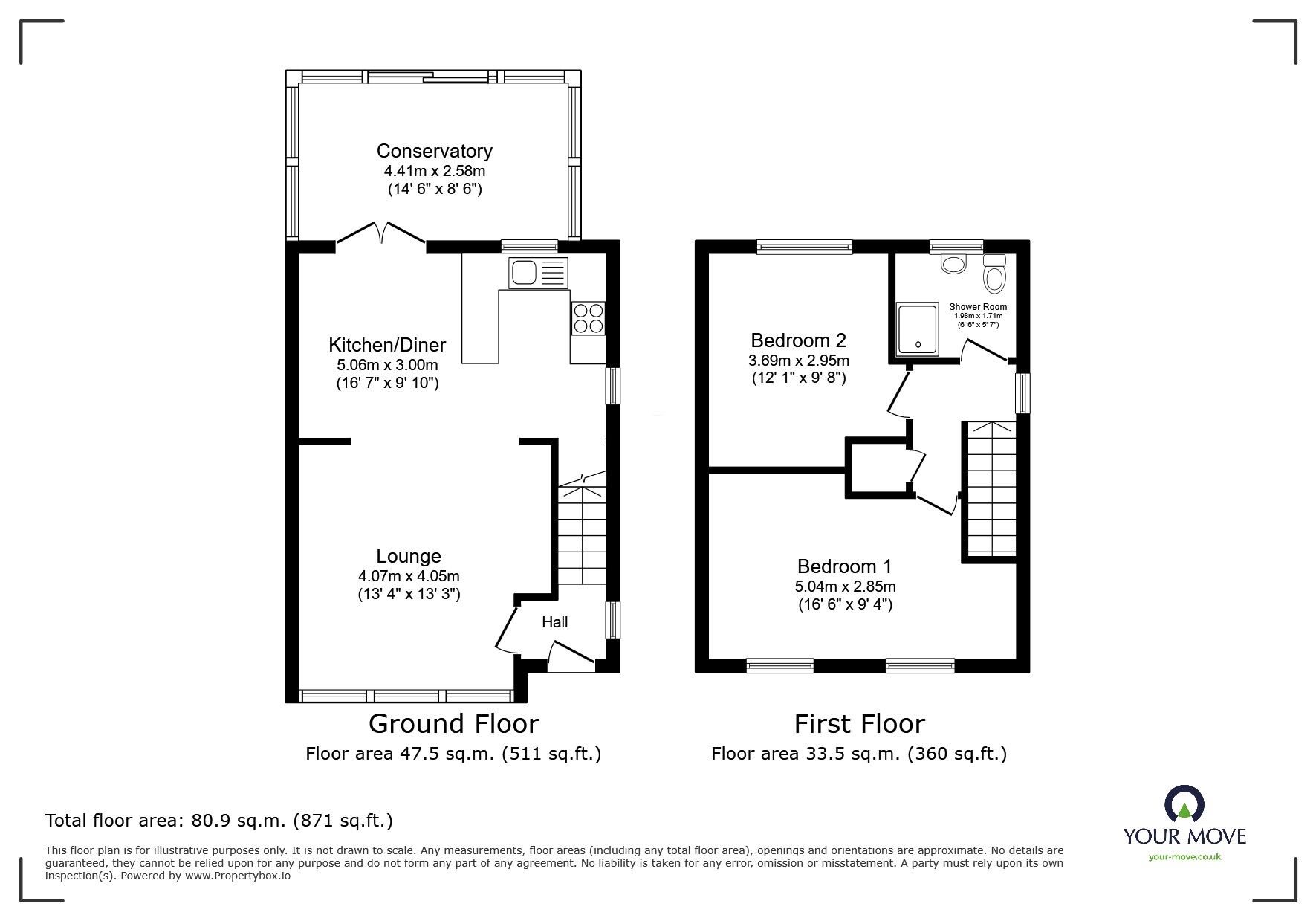 Floorplan of 2 bedroom Semi Detached House for sale, Pendleway, Pendlebury, Manchester, M27