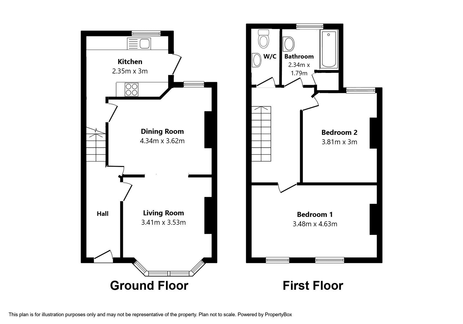 Floorplan of 2 bedroom Mid Terrace House for sale, Fairfield Street, Salford, Greater Manchester, M6