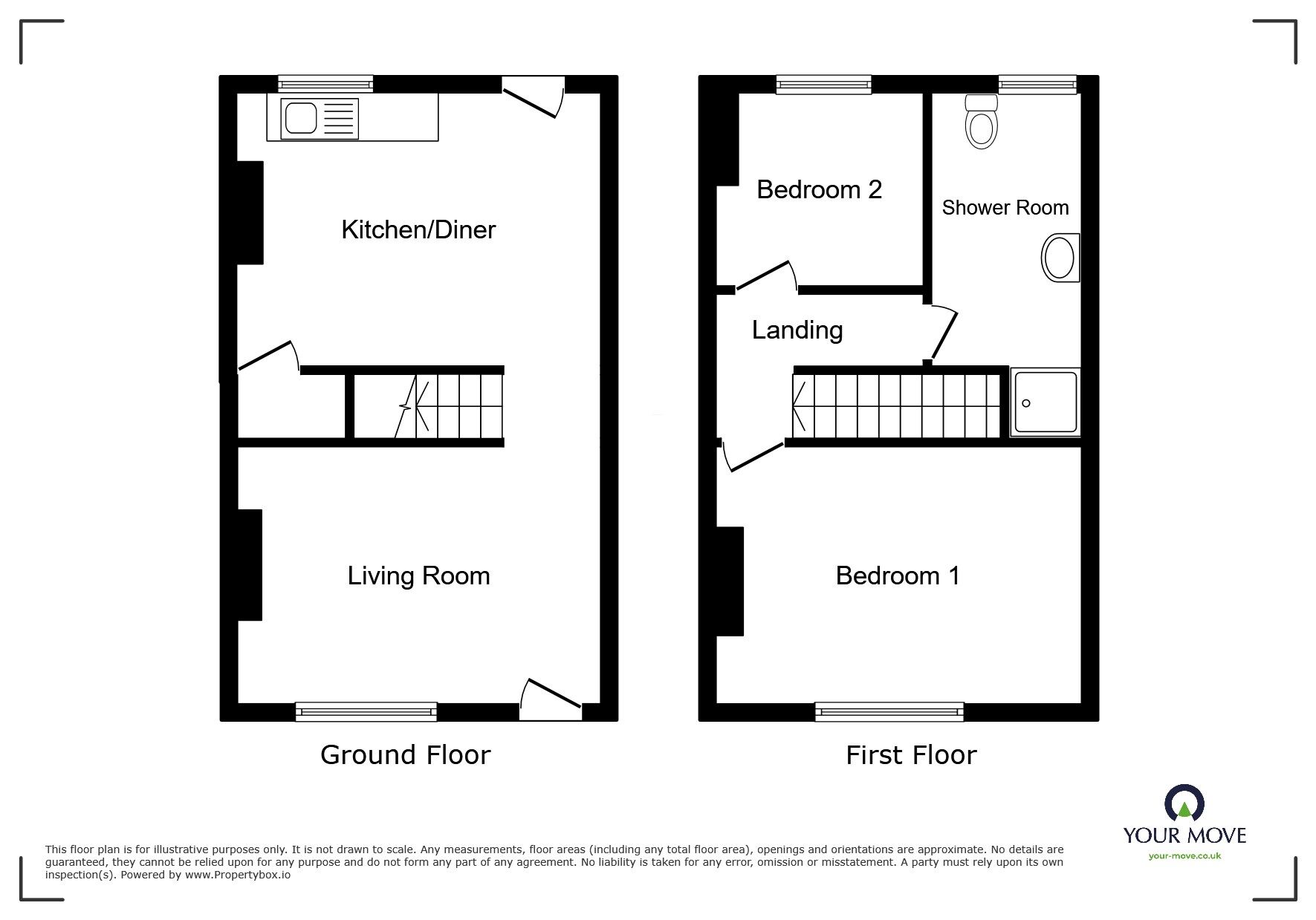 Floorplan of 2 bedroom Mid Terrace House for sale, Johnson Street, Pendlebury, Manchester, M27