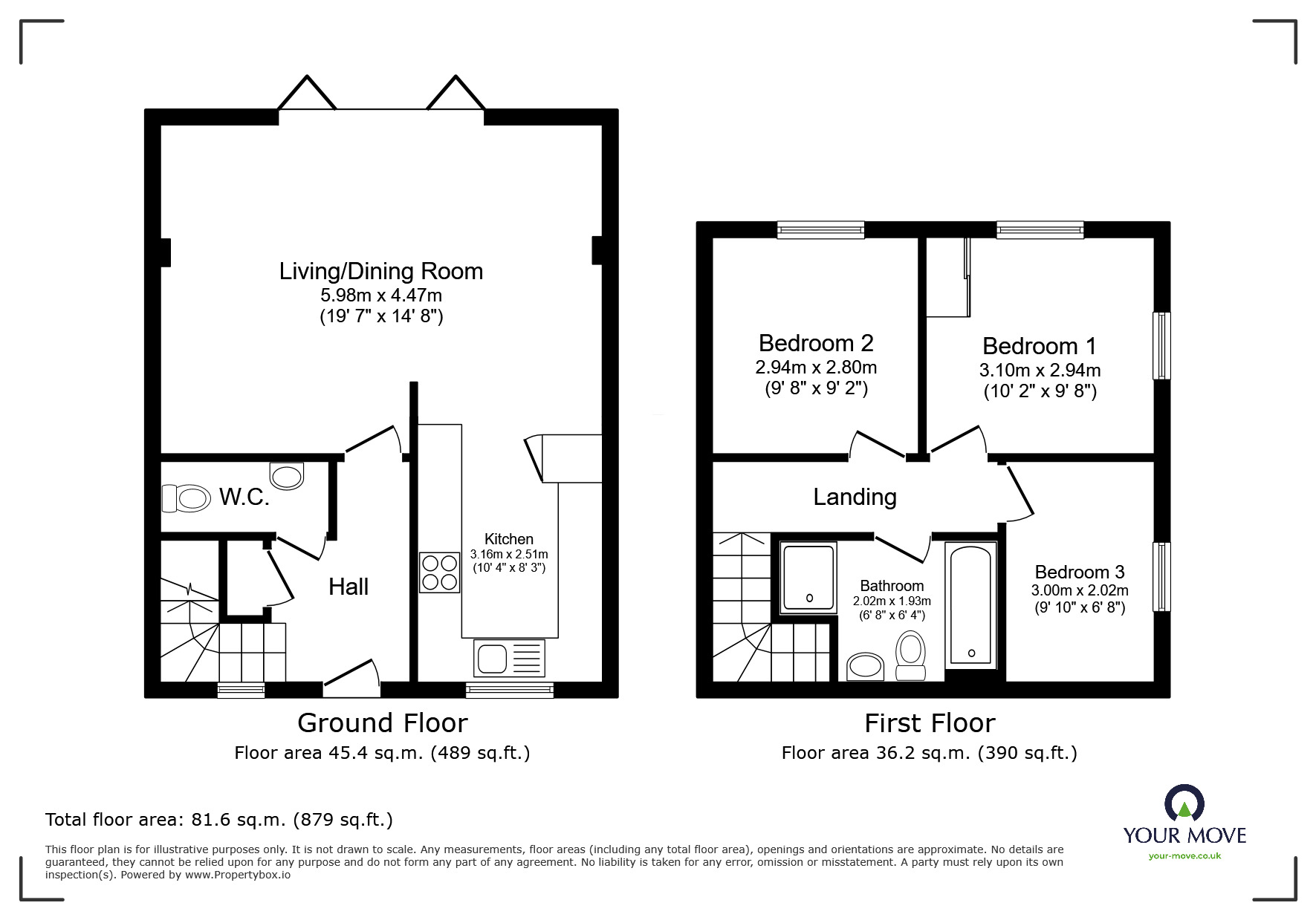 Floorplan of 3 bedroom Flat for sale, Oriel Gardens, Salford, M7