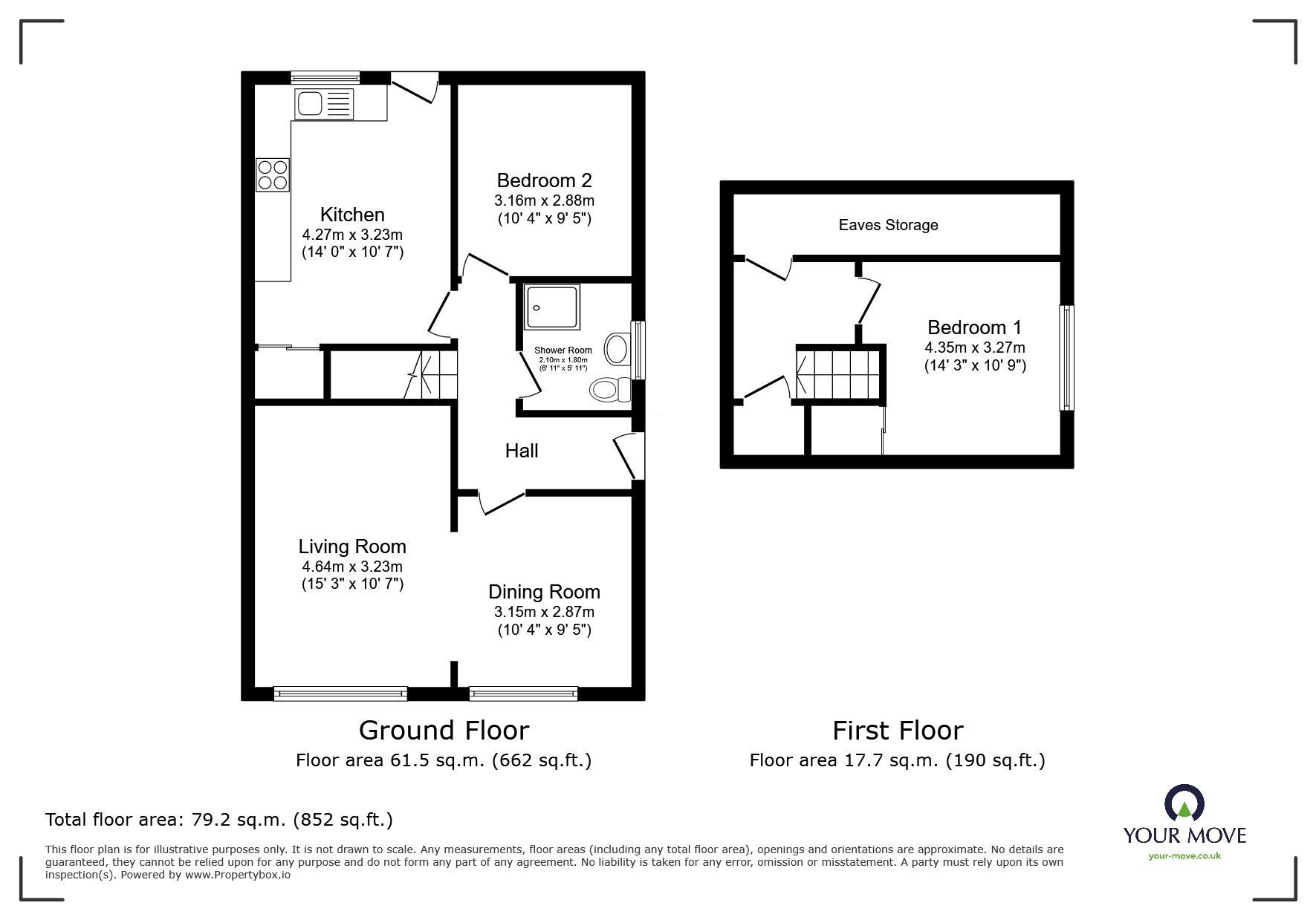 Floorplan of 3 bedroom Semi Detached Bungalow for sale, Worcester Road, Wardley, Manchester, M27