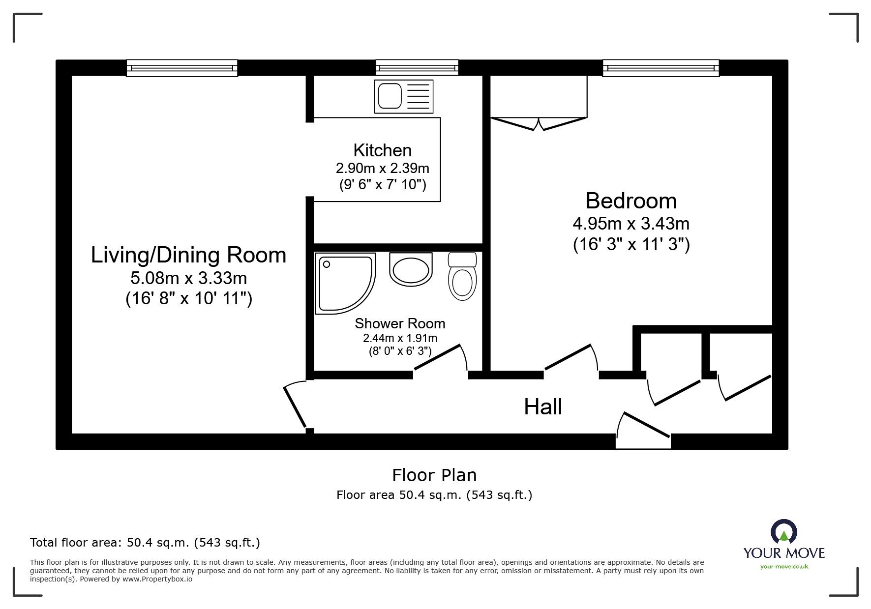Floorplan of 1 bedroom Flat for sale, Monton Road, Eccles, Greater Manchester, M30
