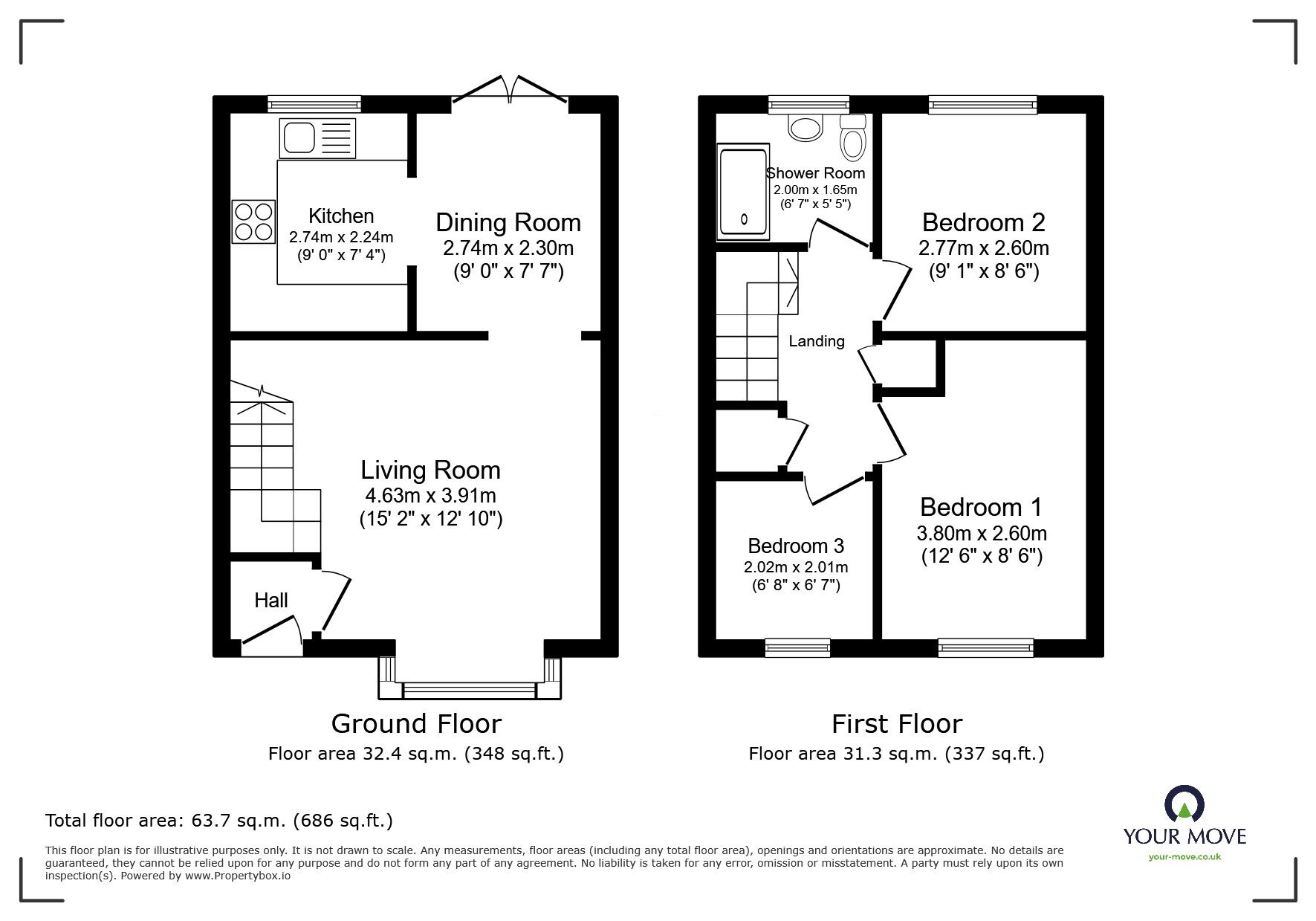 Floorplan of 3 bedroom Detached House for sale, Pensby Close, Pendlebury, M27