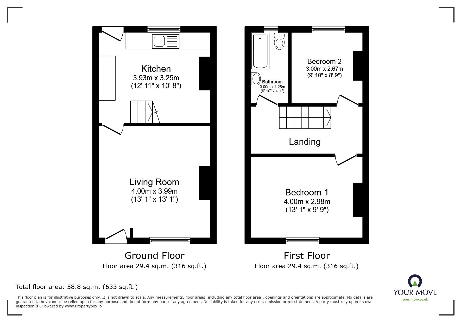 Floorplan of 2 bedroom Mid Terrace House for sale, Moorside Road, Swinton, Greater Manchester, M27