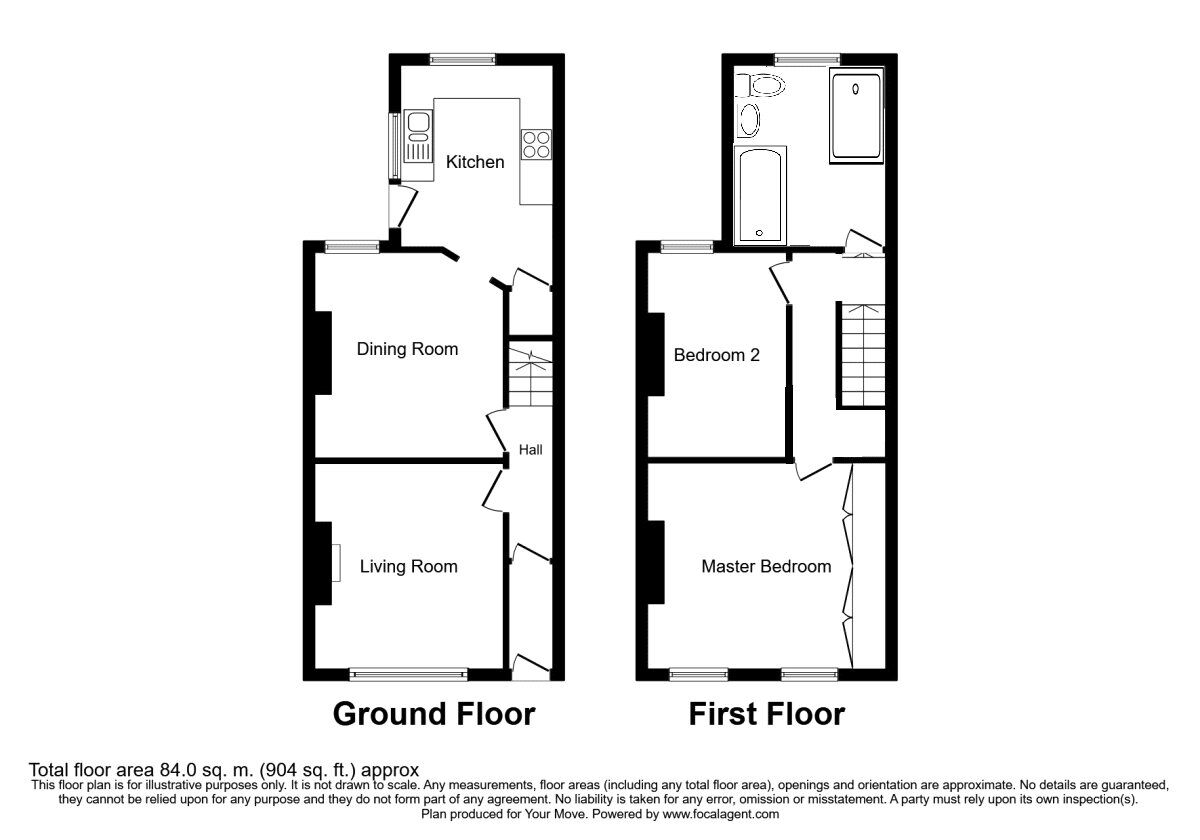 Floorplan of 2 bedroom Mid Terrace House for sale, Everton Street, Swinton, Greater Manchester, M27