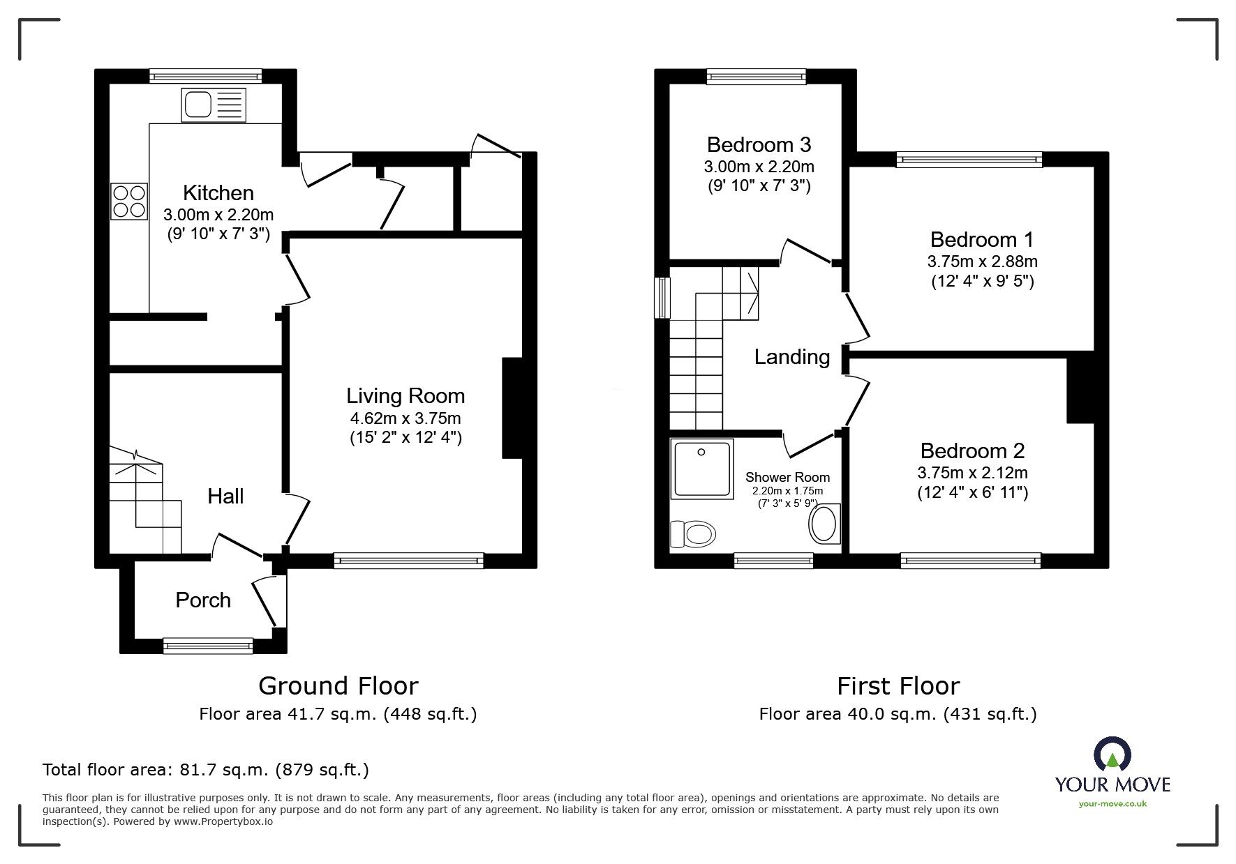 Floorplan of 3 bedroom Semi Detached House for sale, Grasmere Road, Swinton, Salford, M27