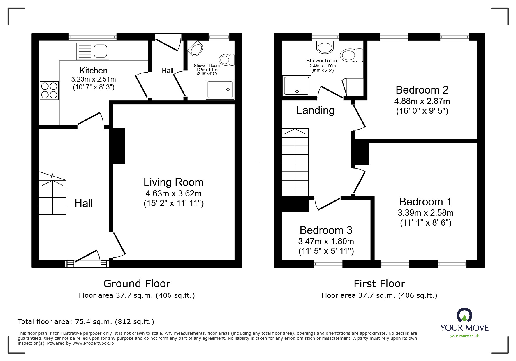 Floorplan of 3 bedroom Mid Terrace House for sale, Lostock Road, Salford, Greater Manchester, M5