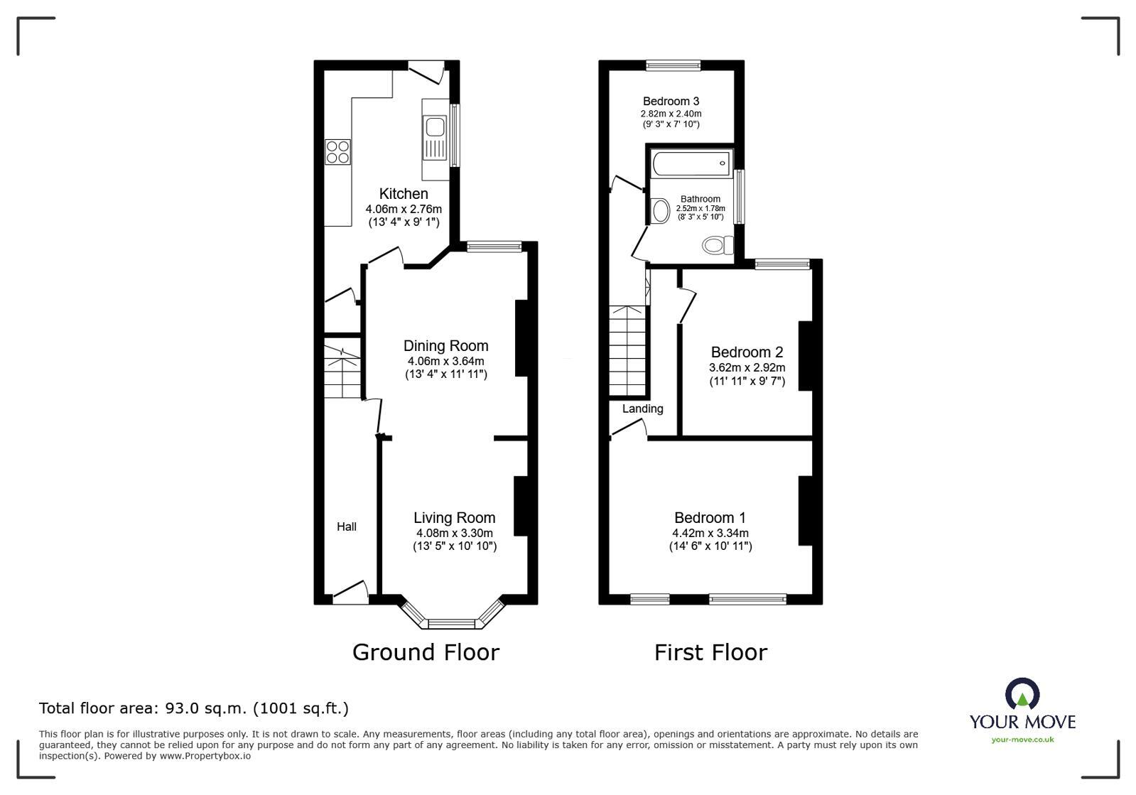 Floorplan of 3 bedroom Mid Terrace House to rent, Barff Road, Salford, Greater Manchester, M5