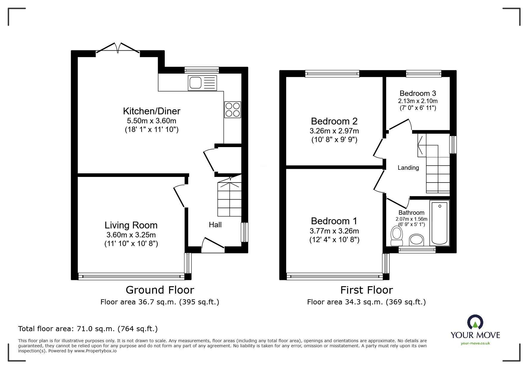 Floorplan of 3 bedroom Semi Detached House for sale, Castlewood Road, Salford, Greater Manchester, M7