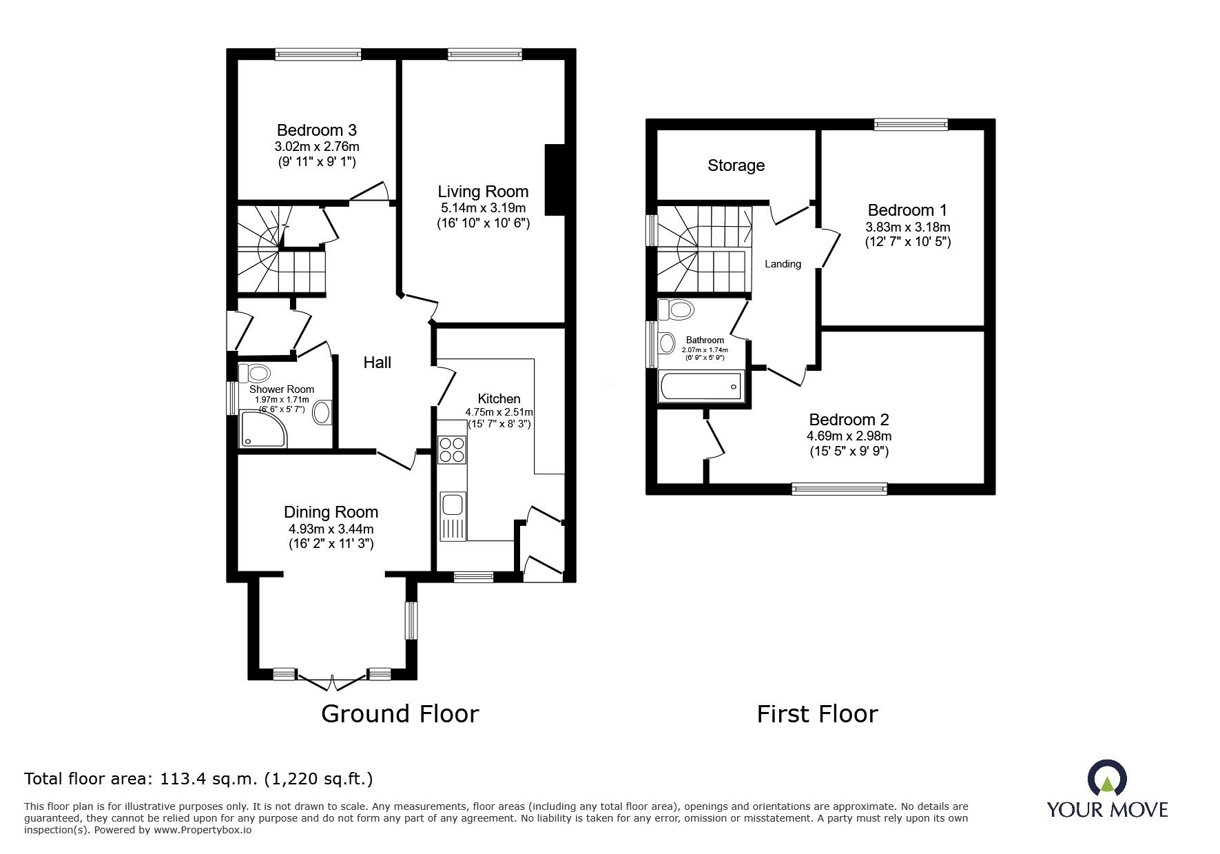 Floorplan of 3 bedroom Semi Detached House for sale, Moss Lane, Wardley, Manchester, M27