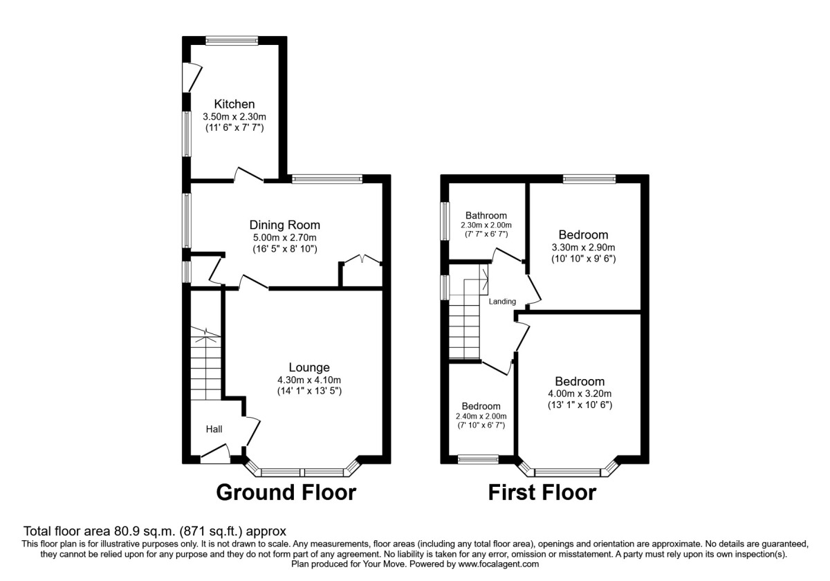 Floorplan of 3 bedroom Semi Detached House for sale, Trafalgar Road, Salford, Greater Manchester, M6