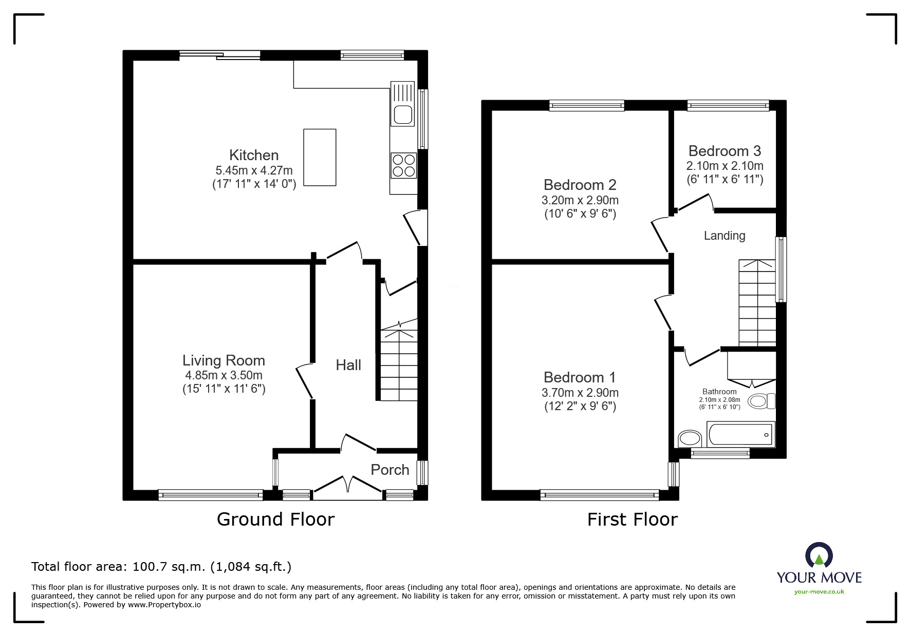 Floorplan of 3 bedroom Semi Detached House for sale, Vendale Avenue, Swinton, Greater Manchester, M27