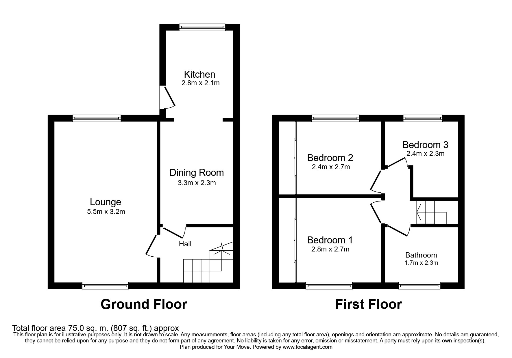 Floorplan of 3 bedroom Semi Detached House for sale, Westwood Drive, Pendlebury, Manchester, M27