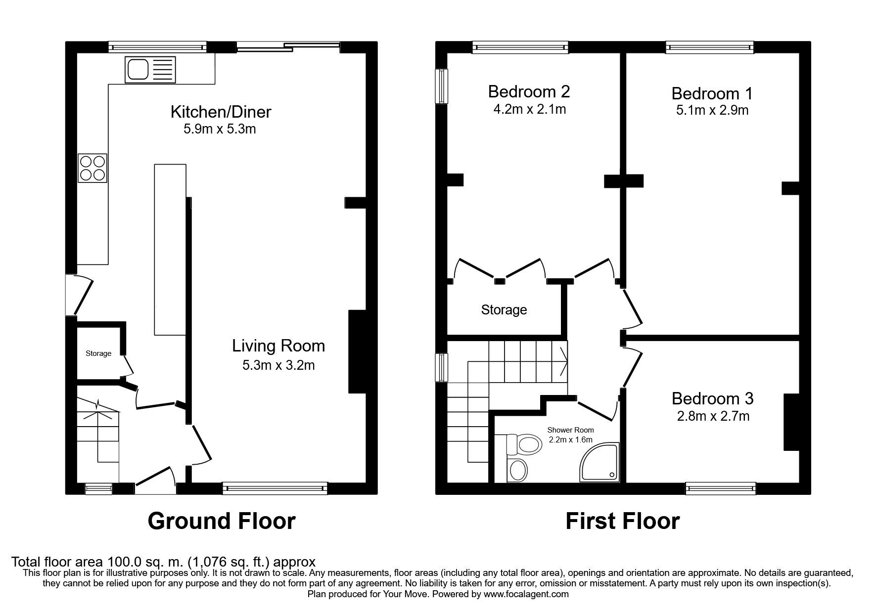 Floorplan of 3 bedroom Semi Detached House for sale, Waverley Road, Pendlebury, Manchester, M27